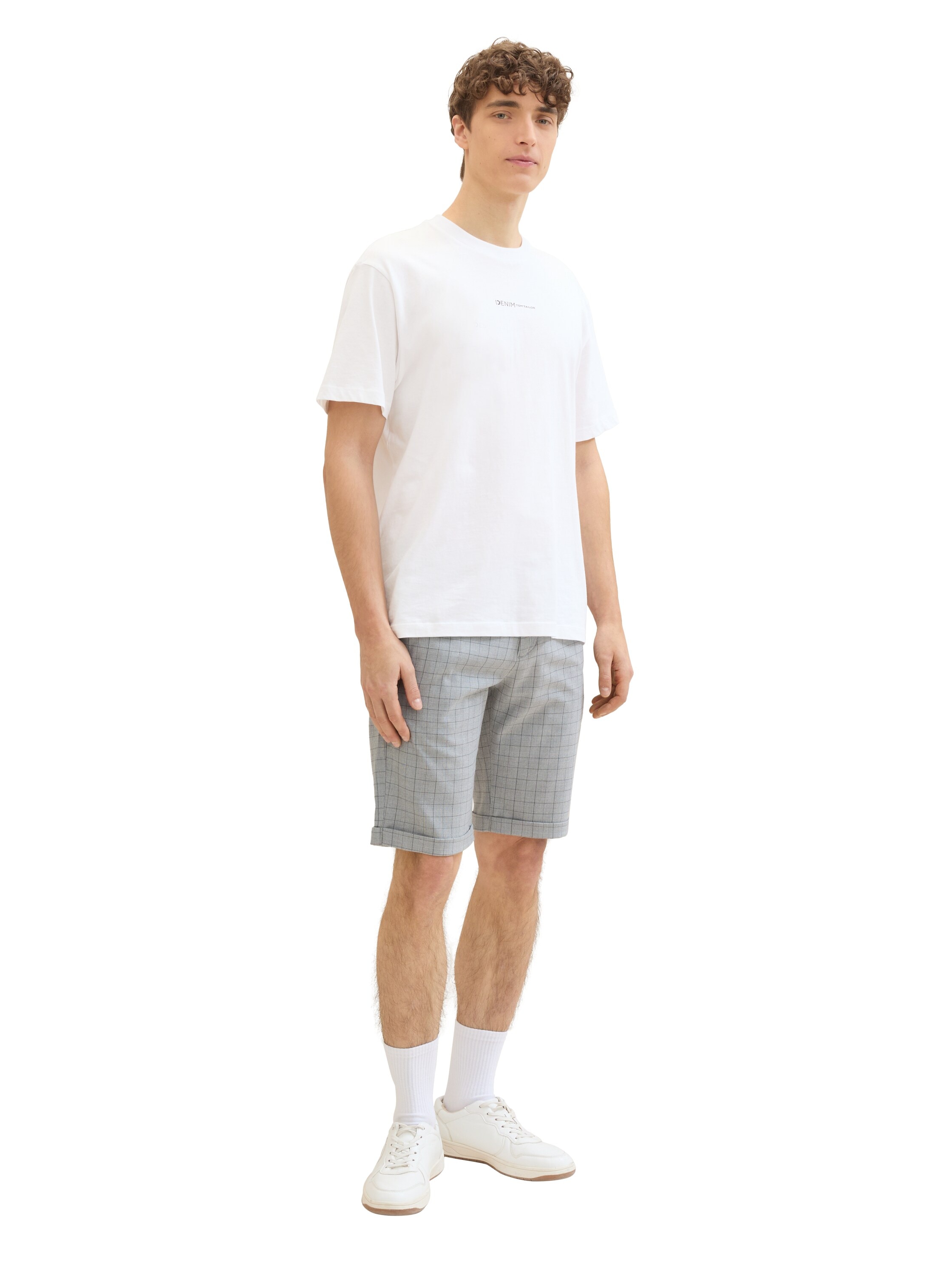 TOM TAILOR Denim Chinoshorts, in karierter Optik