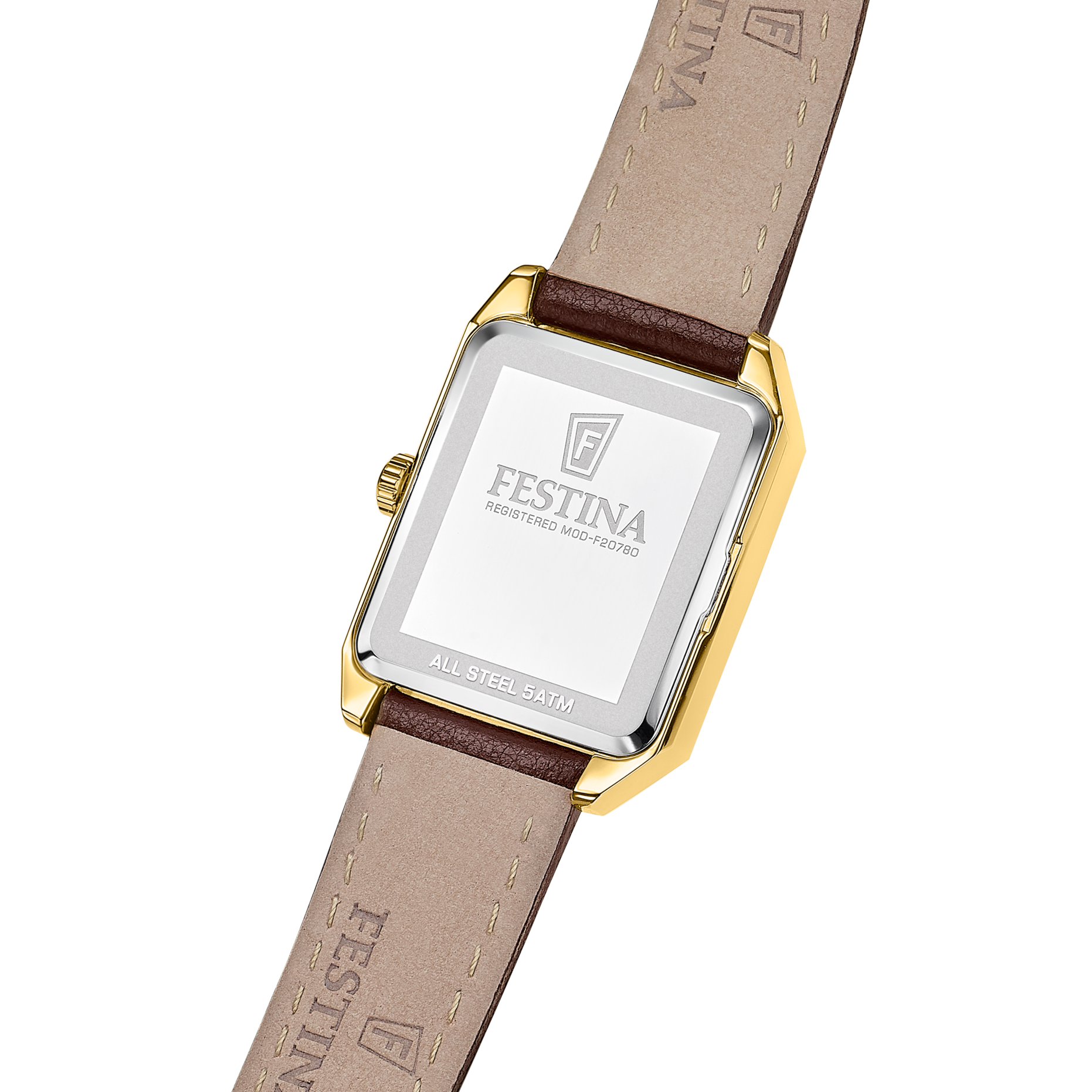 Festina Quarzuhr »On the Square« Armbanduhr, Damenuhr, Herrenuhr, Lederarmband, analog