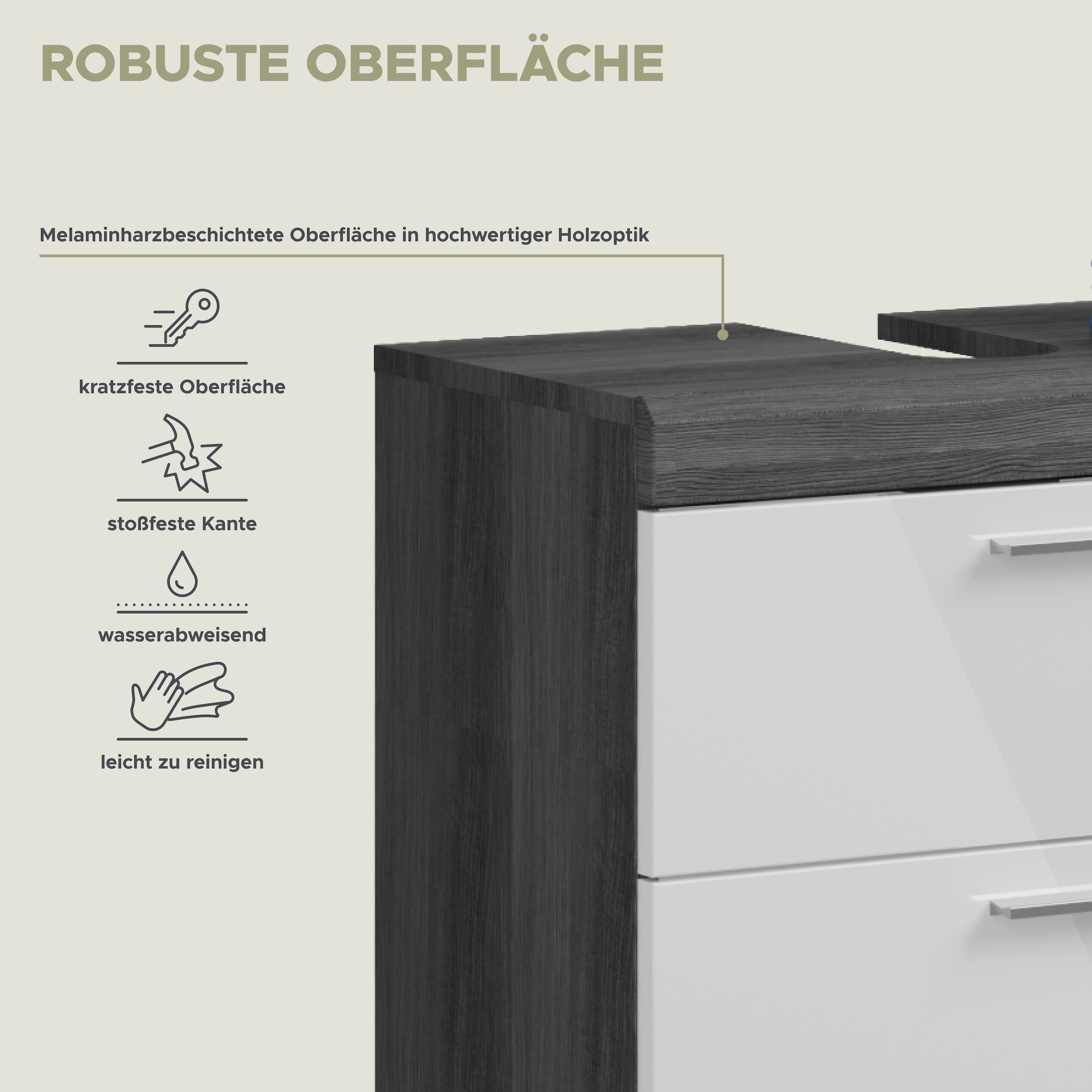 welltime Badmöbel-Set »Siena, 2 teilig, inklusive LED Beleuchtung, bestehend aus:« Set, TOPSELLER!, 2 Stk. tlg.