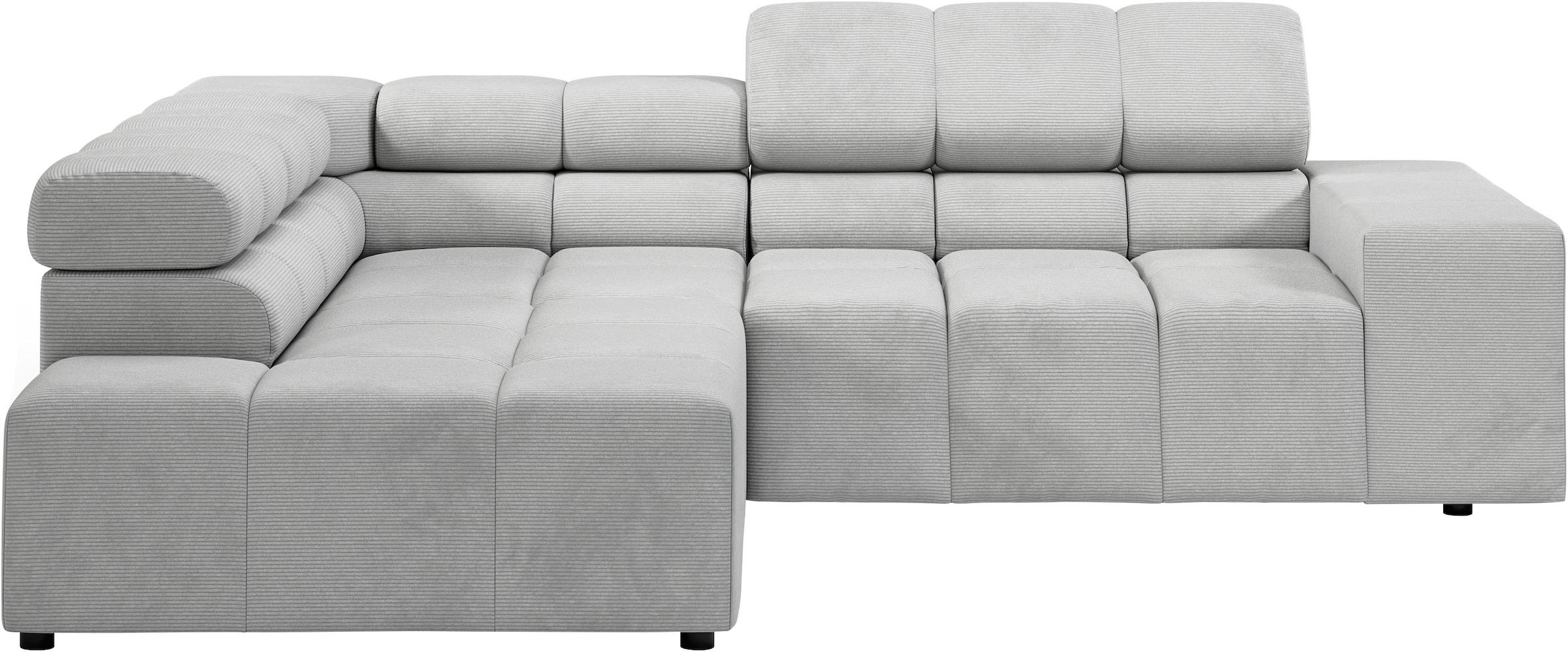 INOSIGN Ecksofa »Ancona, incl. Kopfteilverstellung + 3 Zierkissen, L-Form, Breite 249cm«, wahlweise motorische Sitztiefenverstellung, B/T(H: 249/215/70 cm