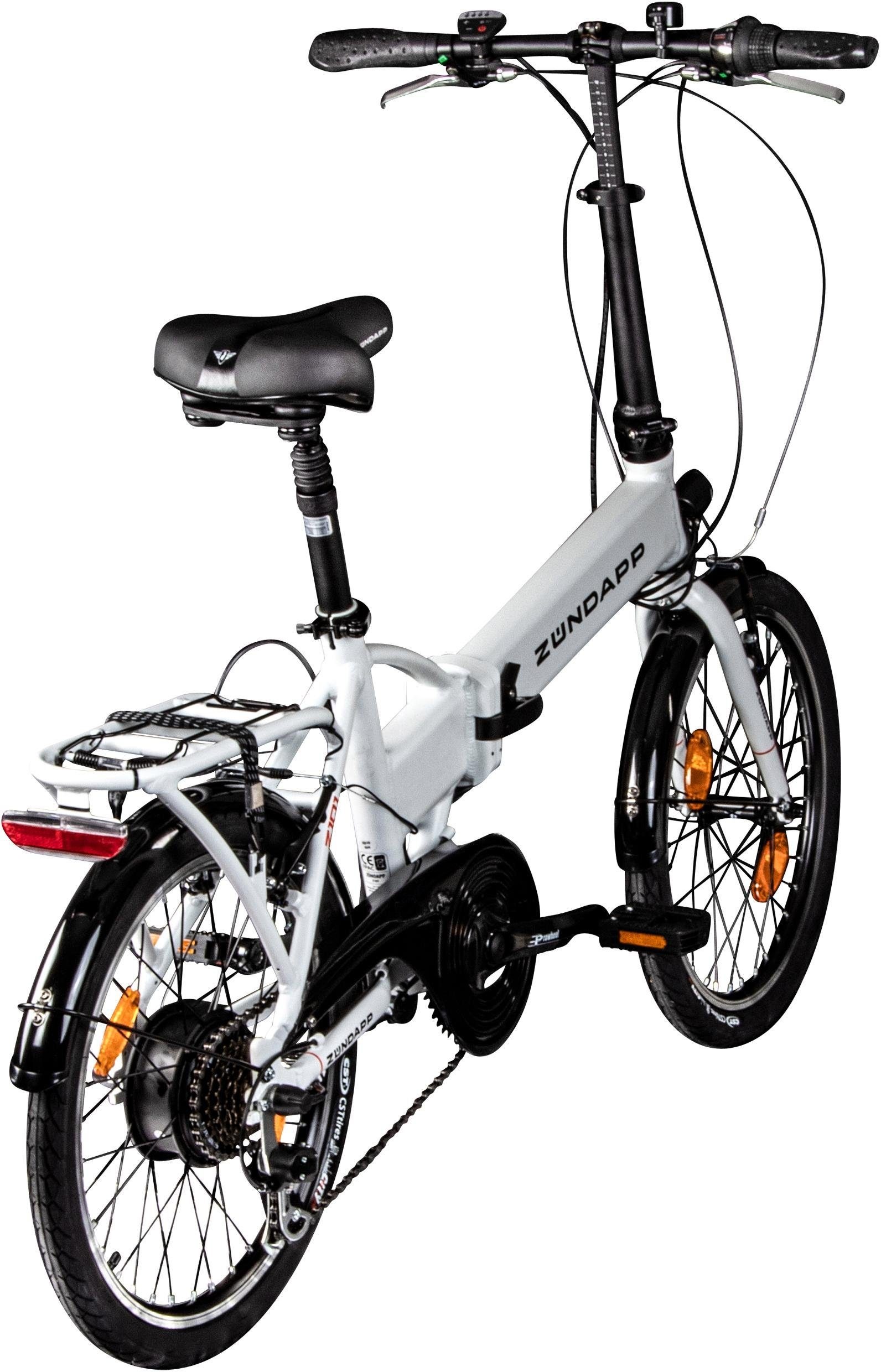 Zündapp »Z101« 6 Gang Shimano Tourney Schaltwerk Kettenschaltung Heckmotor 250 W Pedelec, Elektrofahrrad für Damen u. Herren