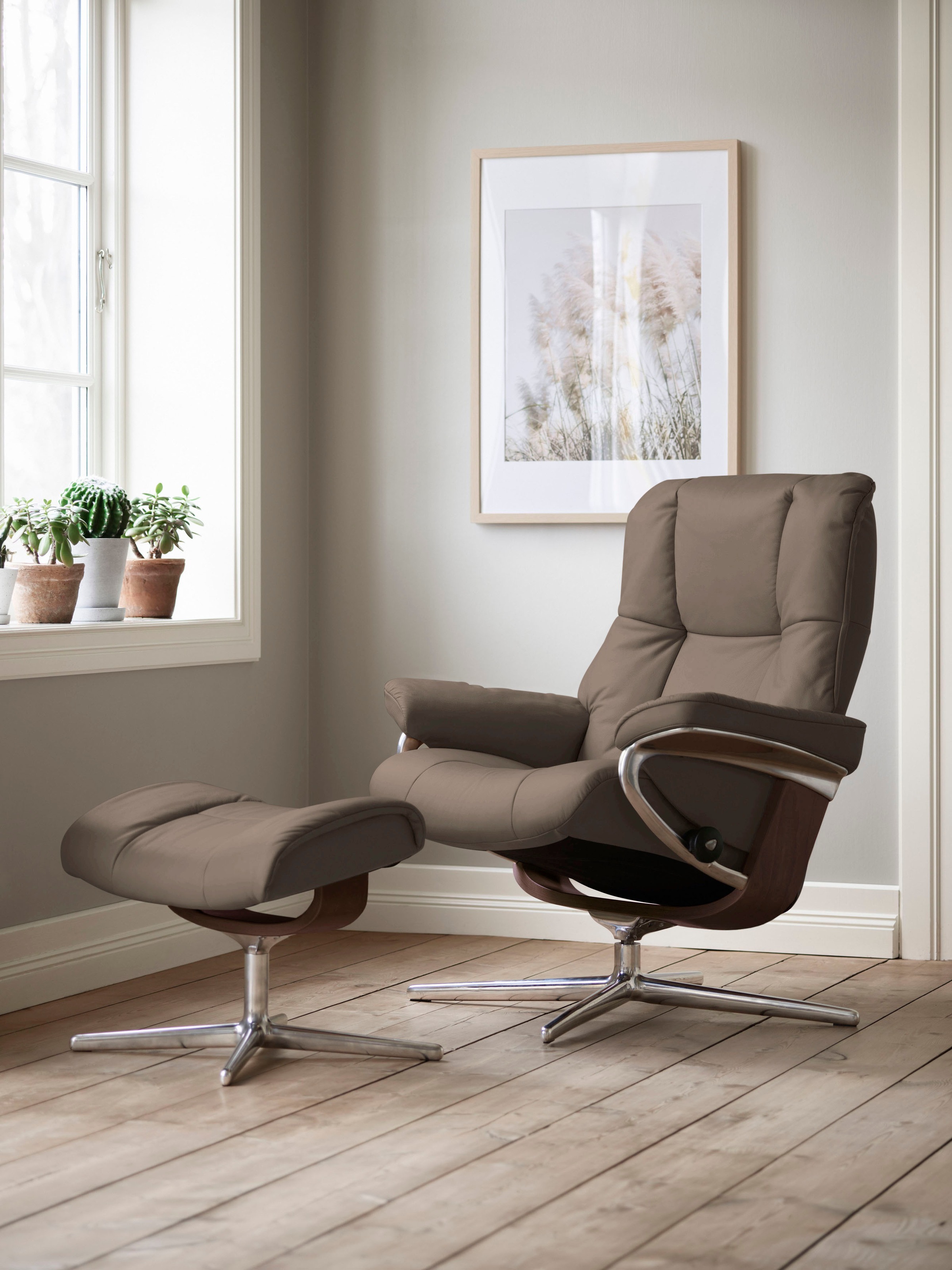 Stressless® Relaxsessel »Mayfair«, mit Cross Base, Größe S, M & L, Holzakzent Braun