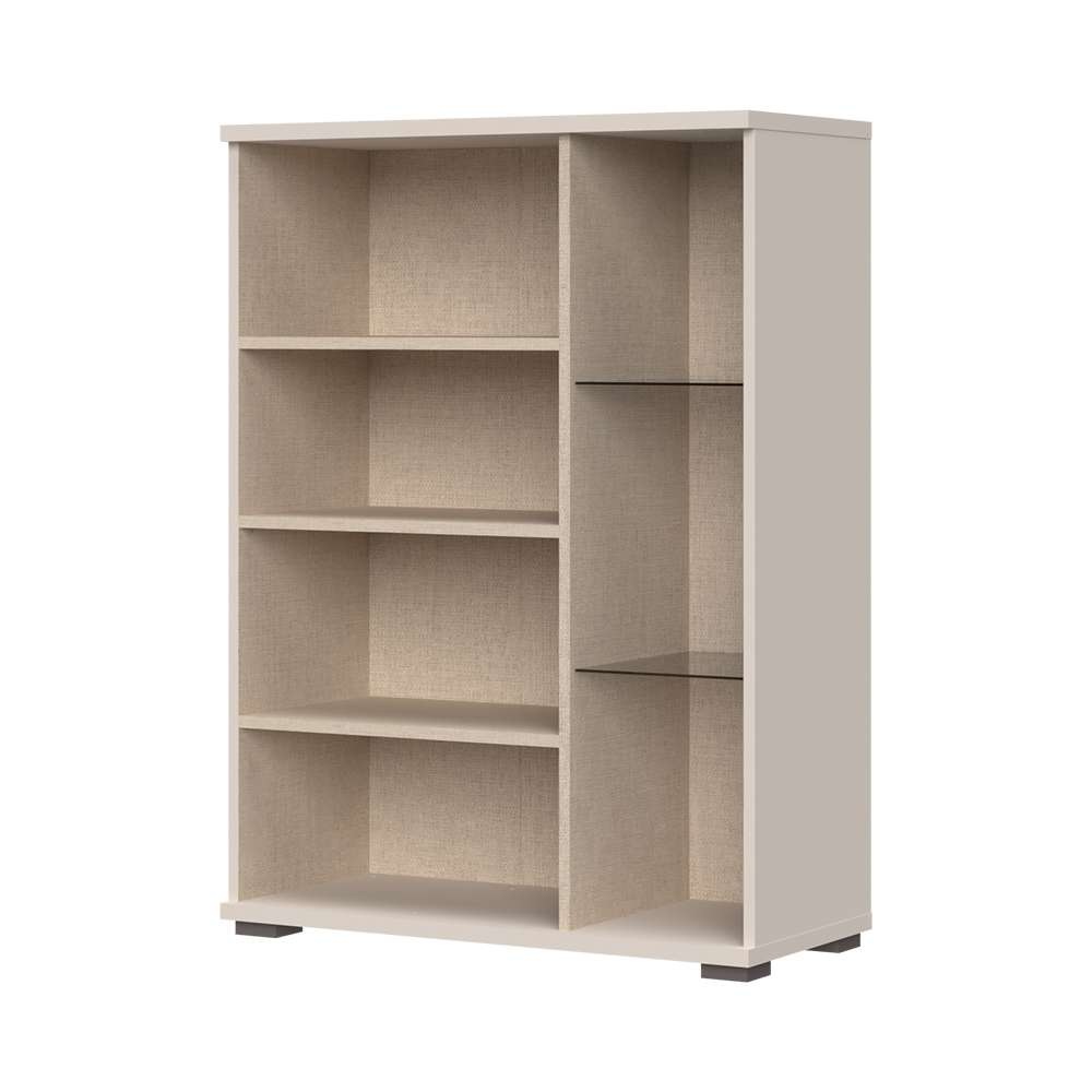 OTTO home Highboard »Opera Sideboard, Kommode, Glastür mit Aluminiumrahmen« UV lackiert, Soft Close Funktion, Höhenverstellbare Füße