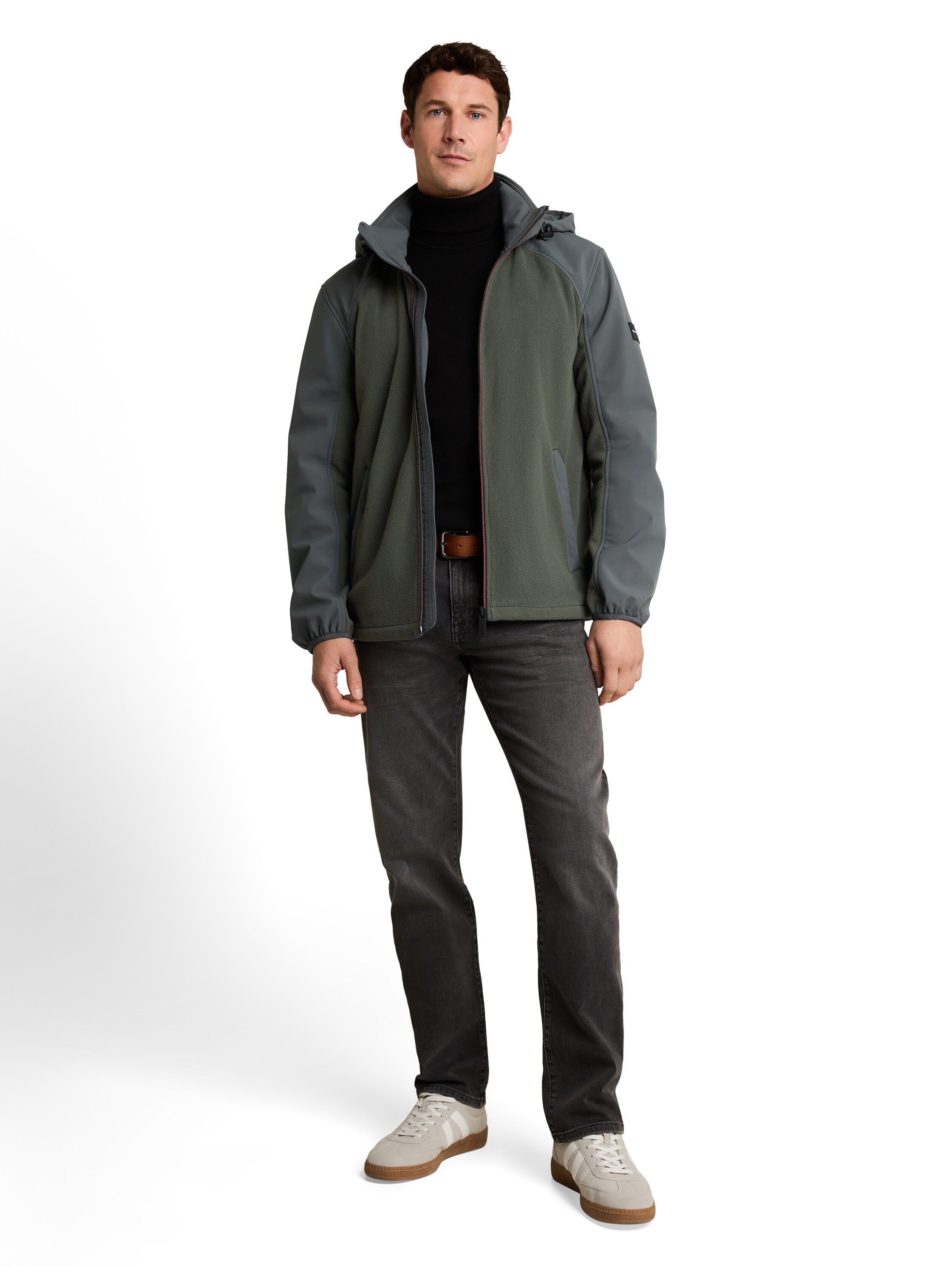 TOM TAILOR Softshelljacke mit Kapuze mit Fleece-Einsatz und Kapuze