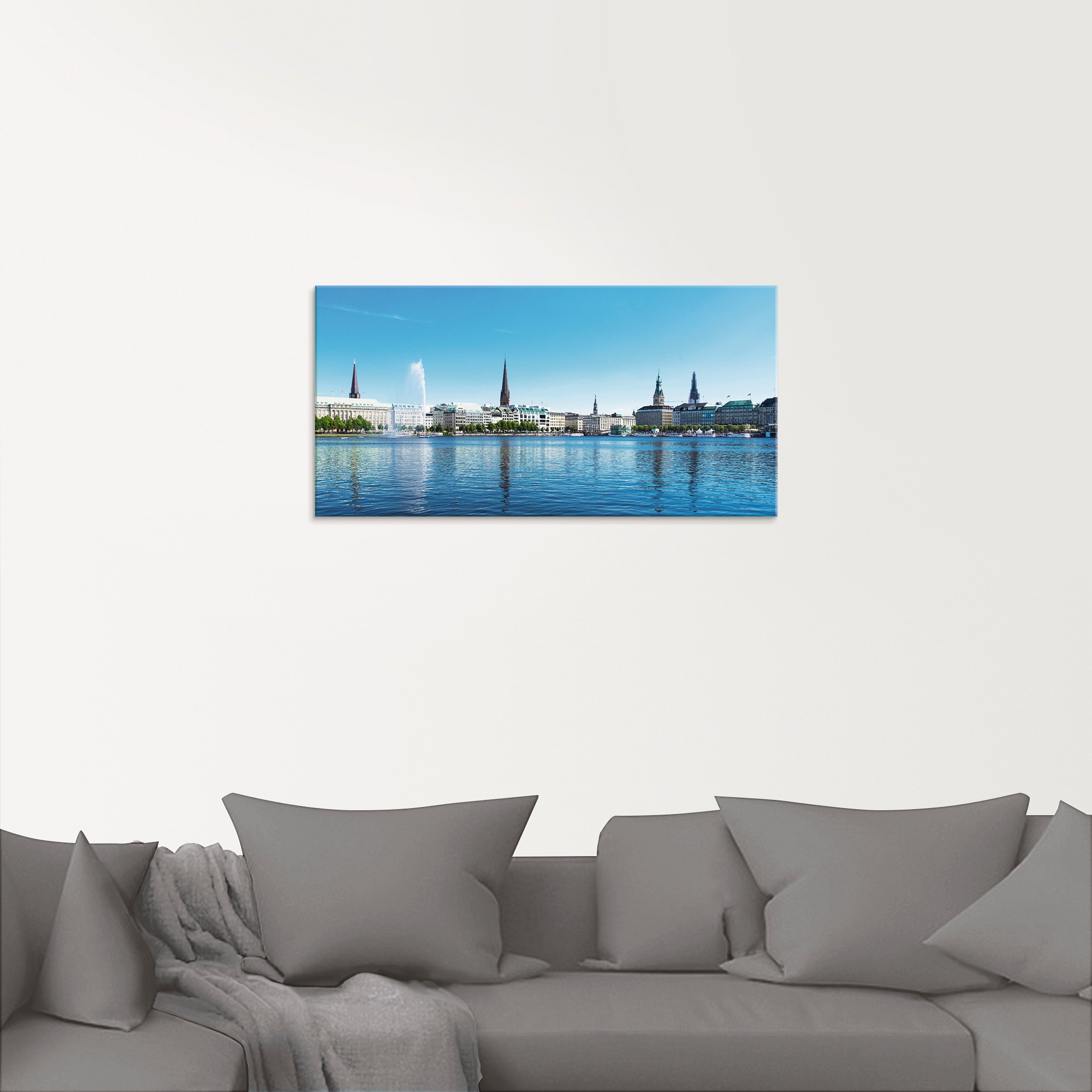 Artland Glasbild »Hamburg Alsterpanorama« Deutschland 1 Stk. tlg. in verschiedenen Größen