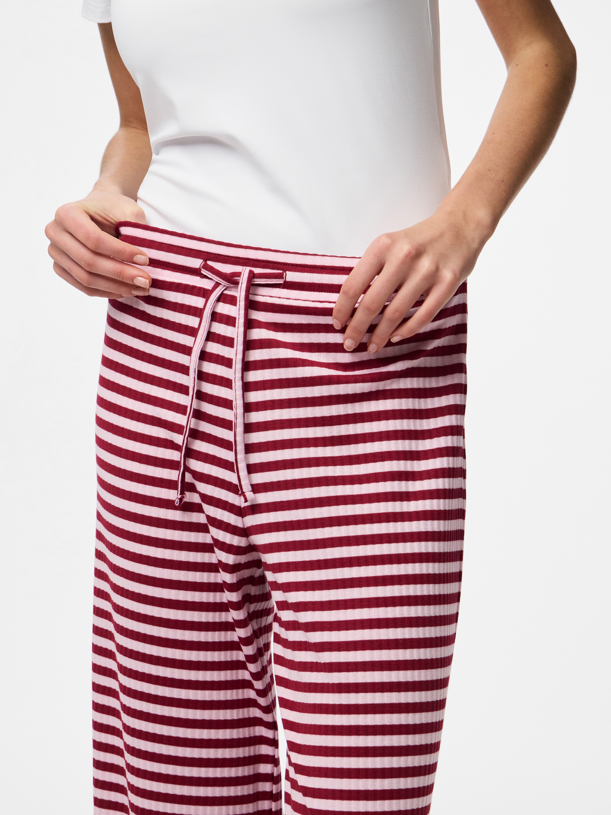 pieces Jerseyhose »PCLAYA MW WIDE PANTS JRS NOOS«  Materialmix, regular fit