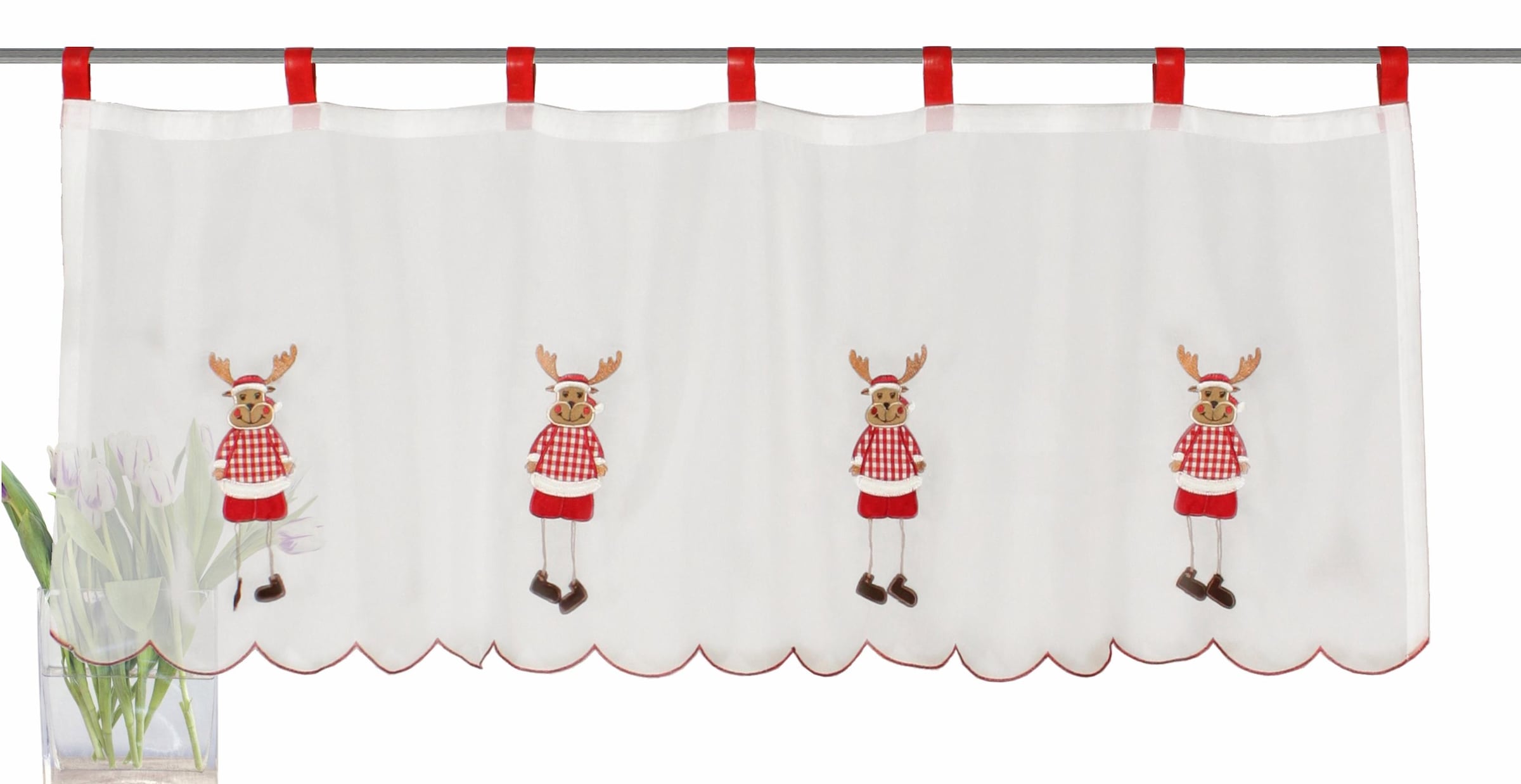 HOME WOHNIDEEN Scheibengardine »RUDOLF« Schlaufen 1 Stk. tlg. HxB: 45x120