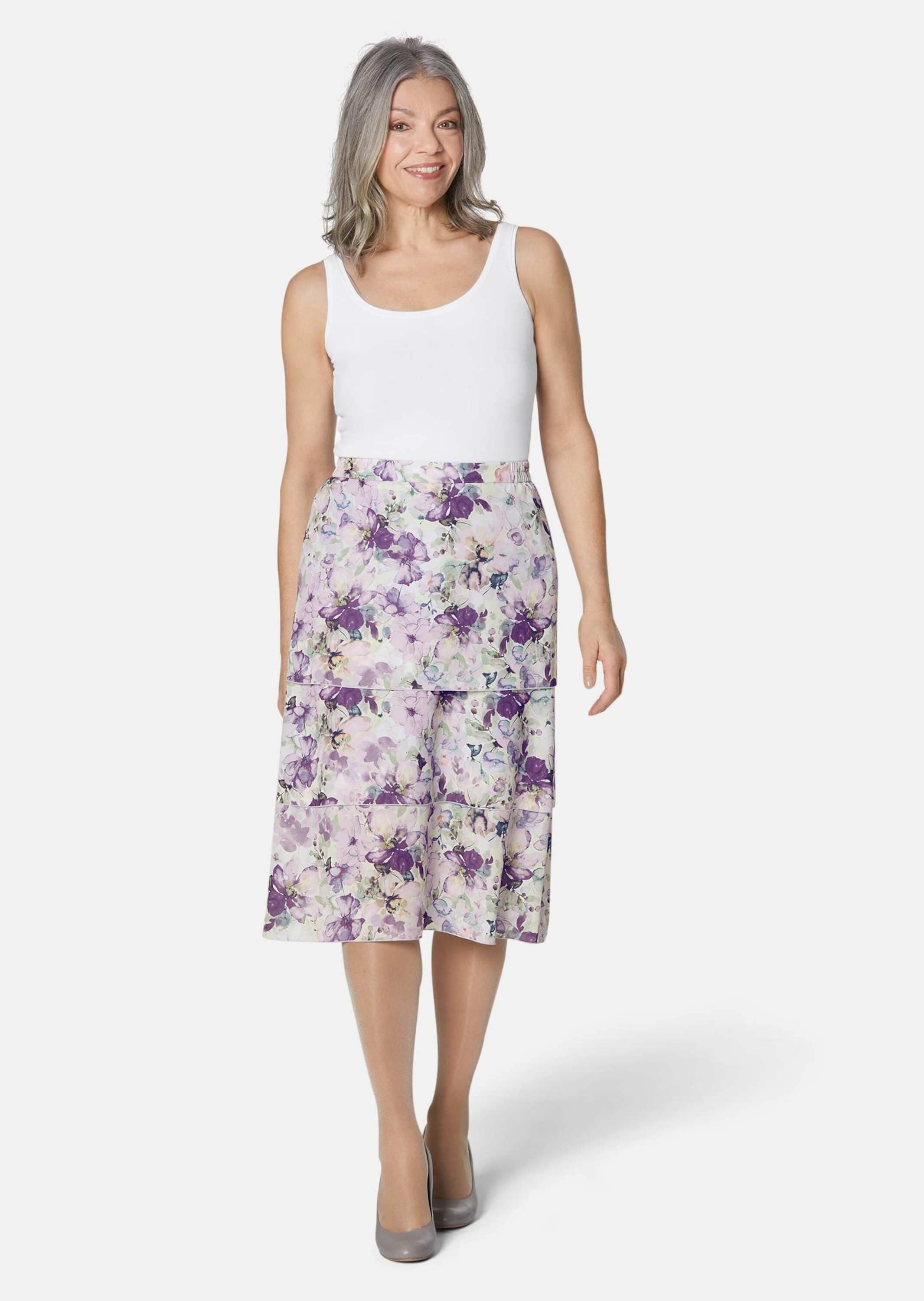 GOLDNER Jerseyrock »Kurzgröße Leicht schwingender Druckrock«