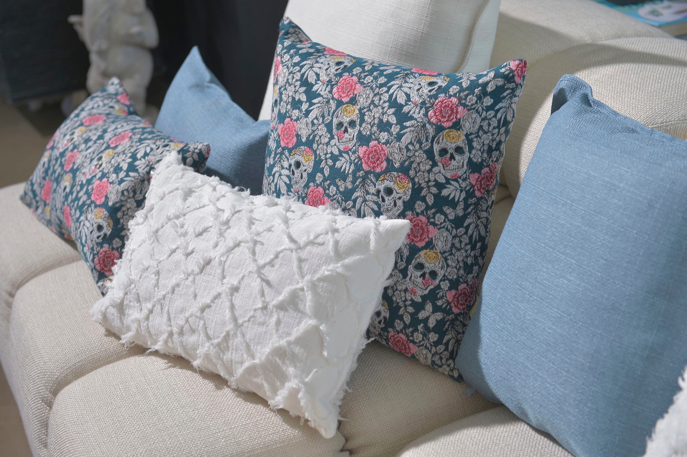 H.O.C.K. Dekokissen »Valentin« mit Totenkopf-Motiv, Kissenhülle mit Füllung, 1 Stück