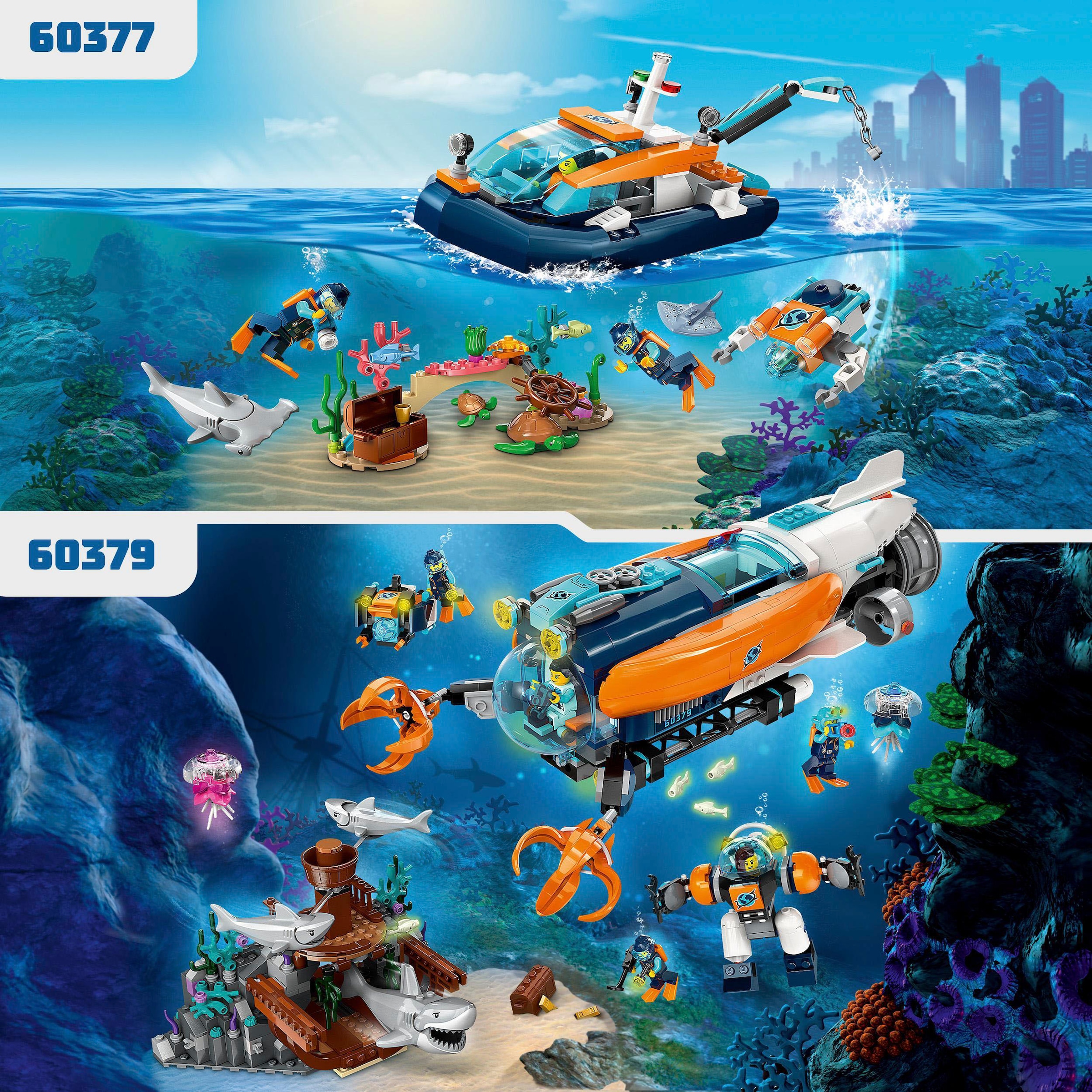 LEGO® Konstruktionsspielsteine »Forscher-U-Boot (60379), LEGO® City«, (842 St.), Made in Europe