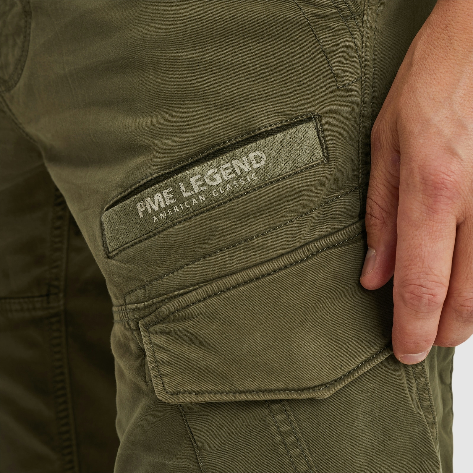 PME LEGEND Cargohose »Nordrop Stretch Twill«  mit Logo Stickerei