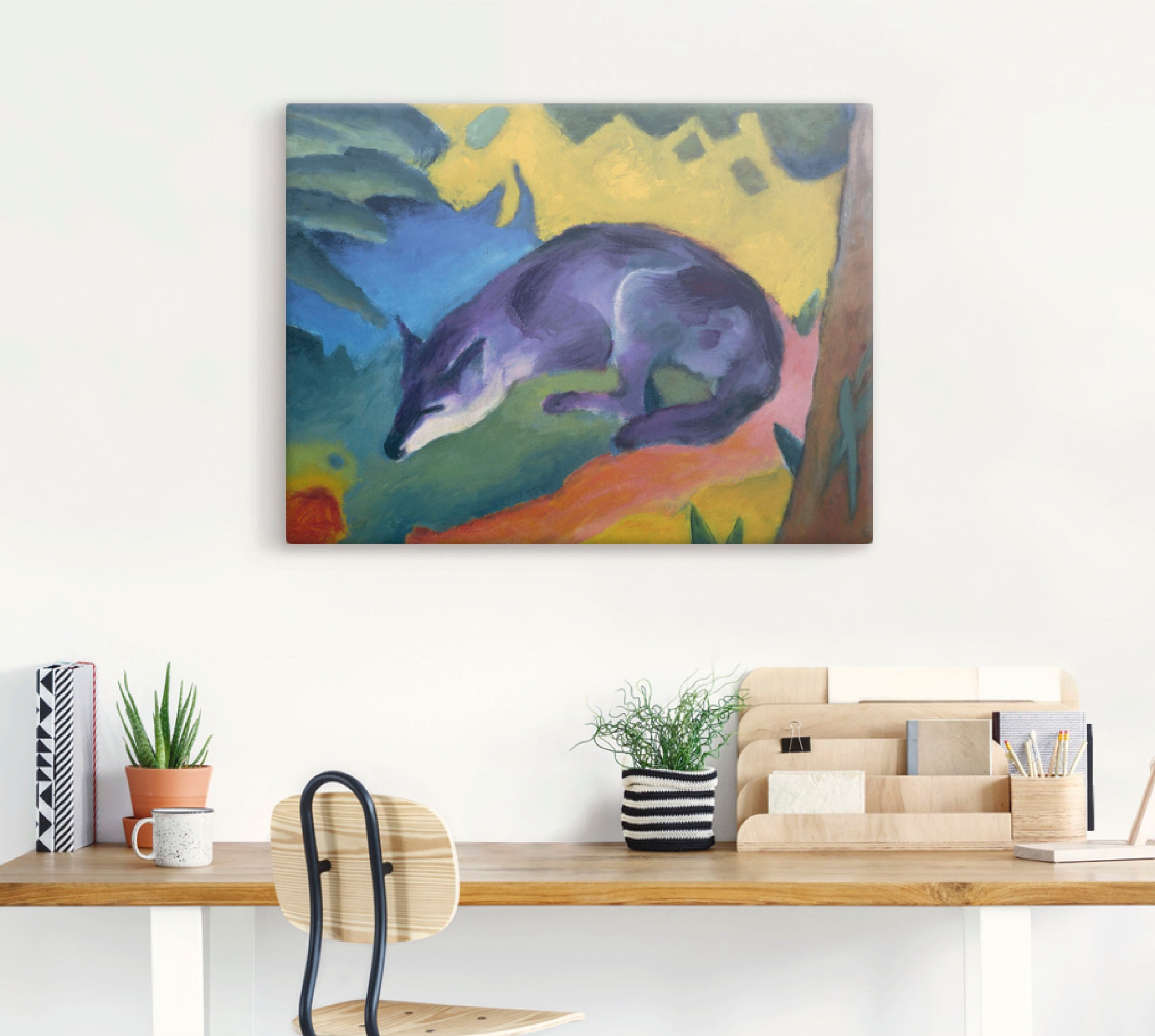 Artland Leinwandbild »Blauschwarzer Fuchs. 1911.« Wildtiere 1 Stk. tlg. auf Holzrahmen gespannt