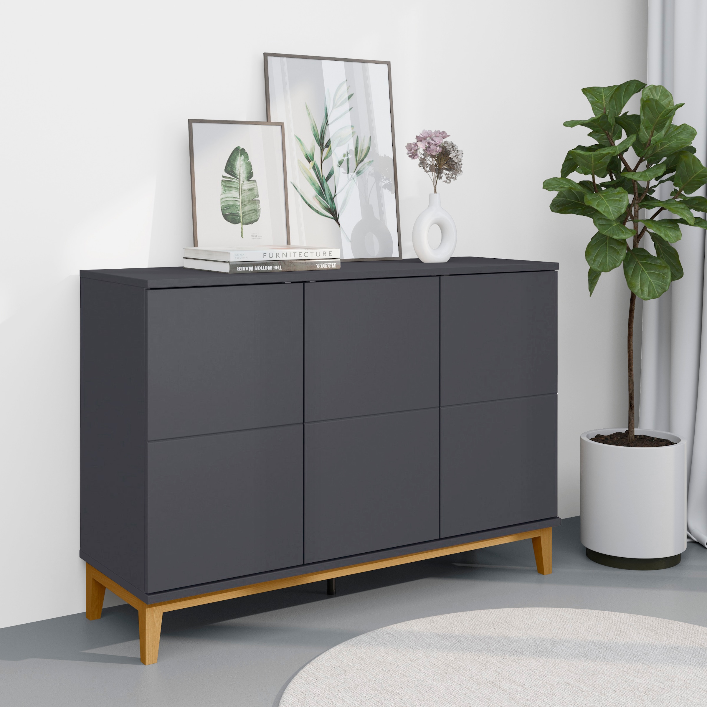 OTTO home Sideboard »Maryd« Kommode, Untergestell in Holzoptik, Breite 120 cm