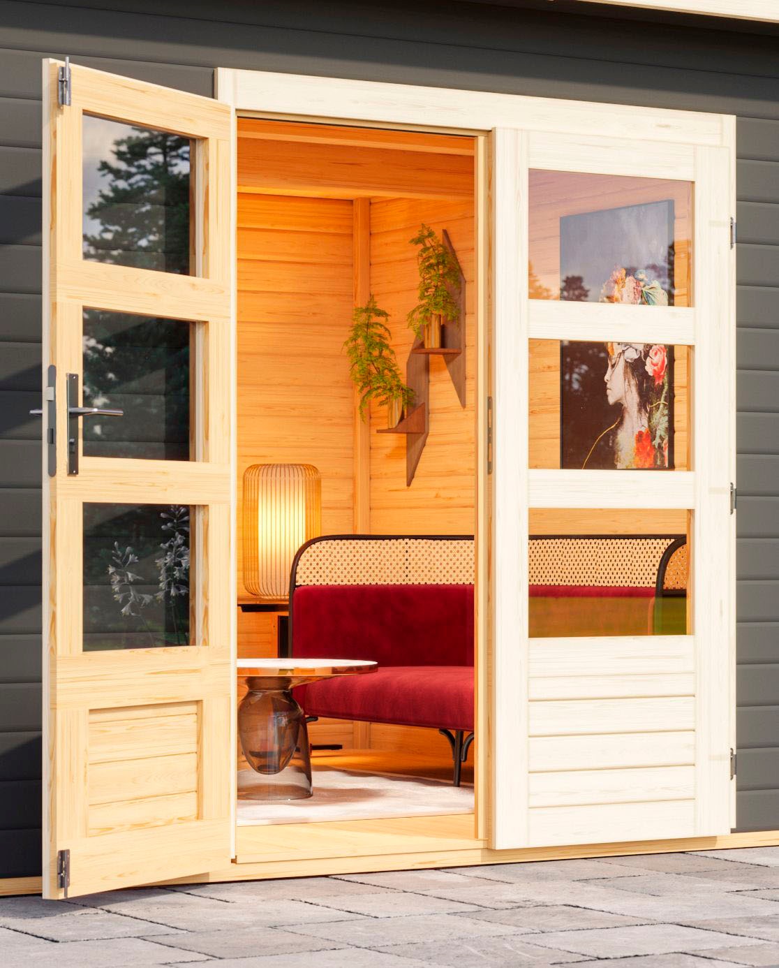 Karibu Gartenhaus »Trittau 3«, 40 mm Wandstärke, mit Fenster