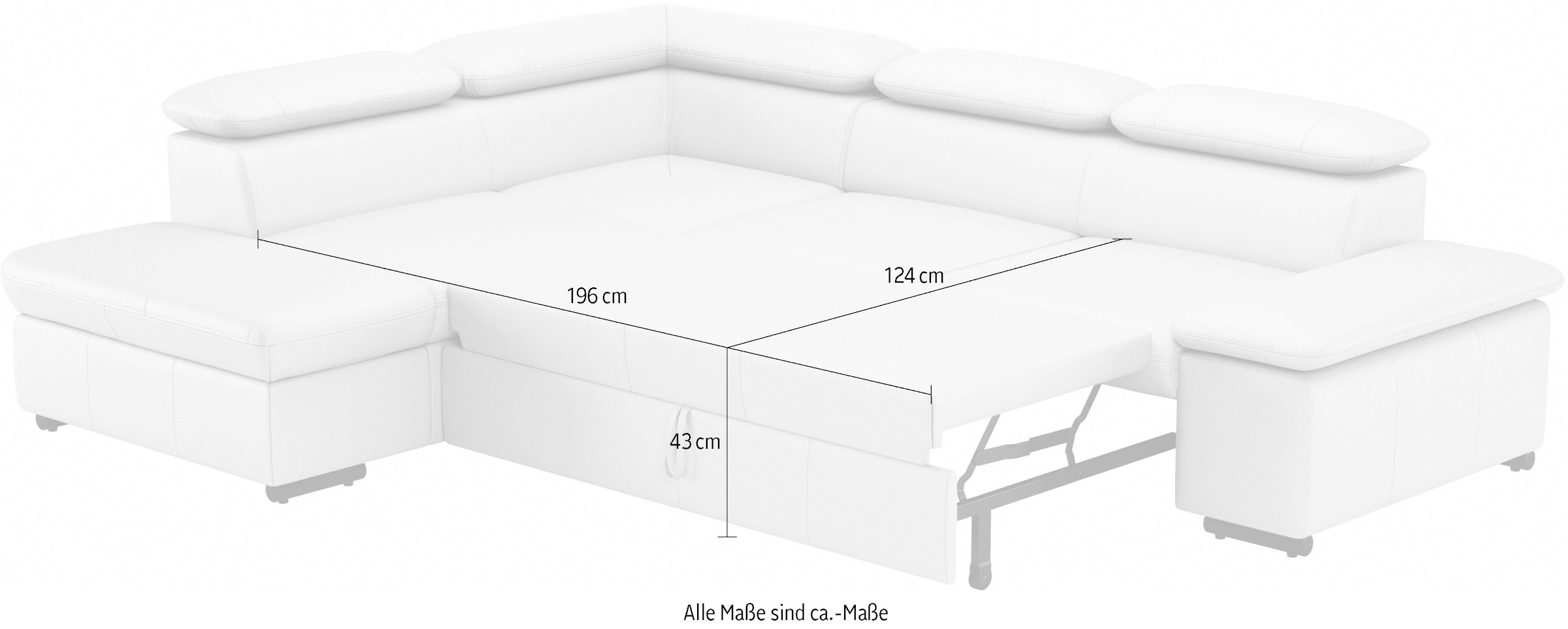 sit&more Ecksofa »Alcudia L-Form«, wahlweise mit Bettfunktion