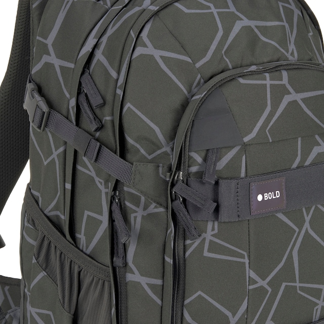 LÄSSIG Schulrucksack »Origin Bold, edges grey«, Reflektoren, aus recyceltem  Material bei ♕