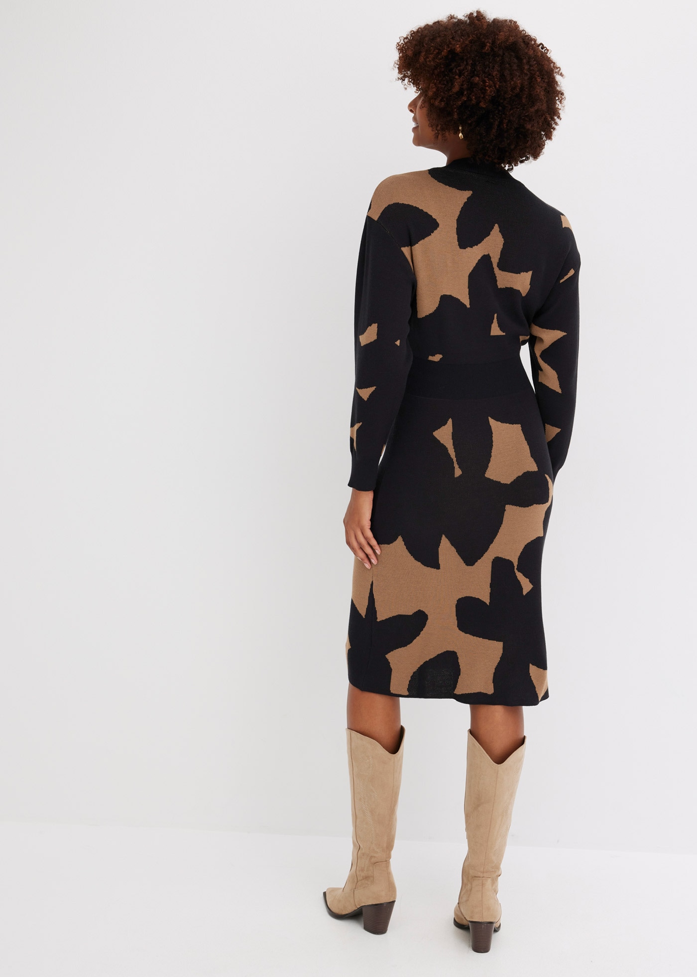 bonprix Strickkleid für eleganten Look, aus Viskose und Polyamid, eleganter Stil