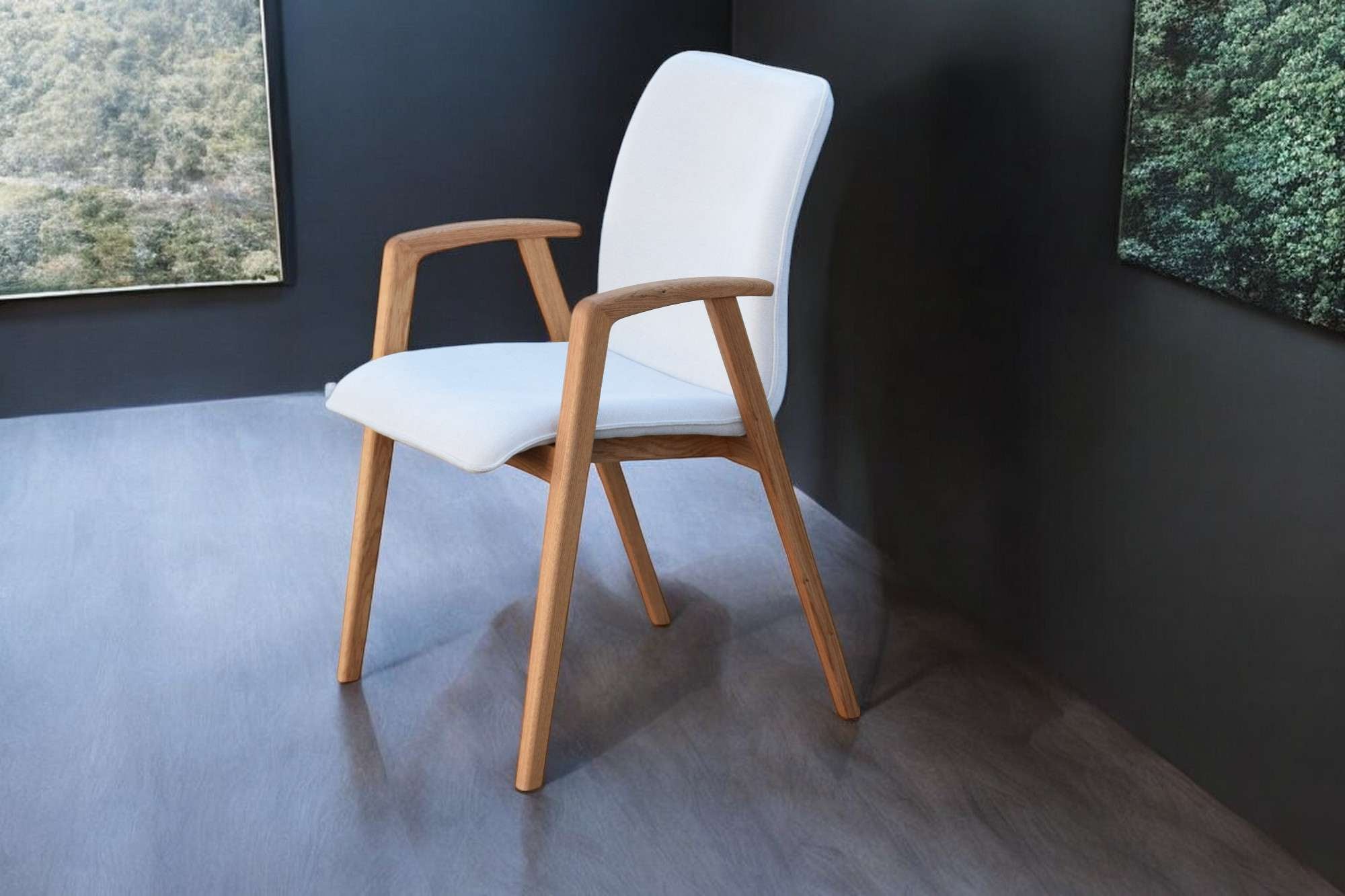 OTTO home Armlehnstuhl »Loreen Esszimmerstuhl, Polsterstuhl, Designstuhl« (Set) 2 Stk.mit Massivgestell, hochwertig gearbeitet, Armlehnen, stilvoll, bequem