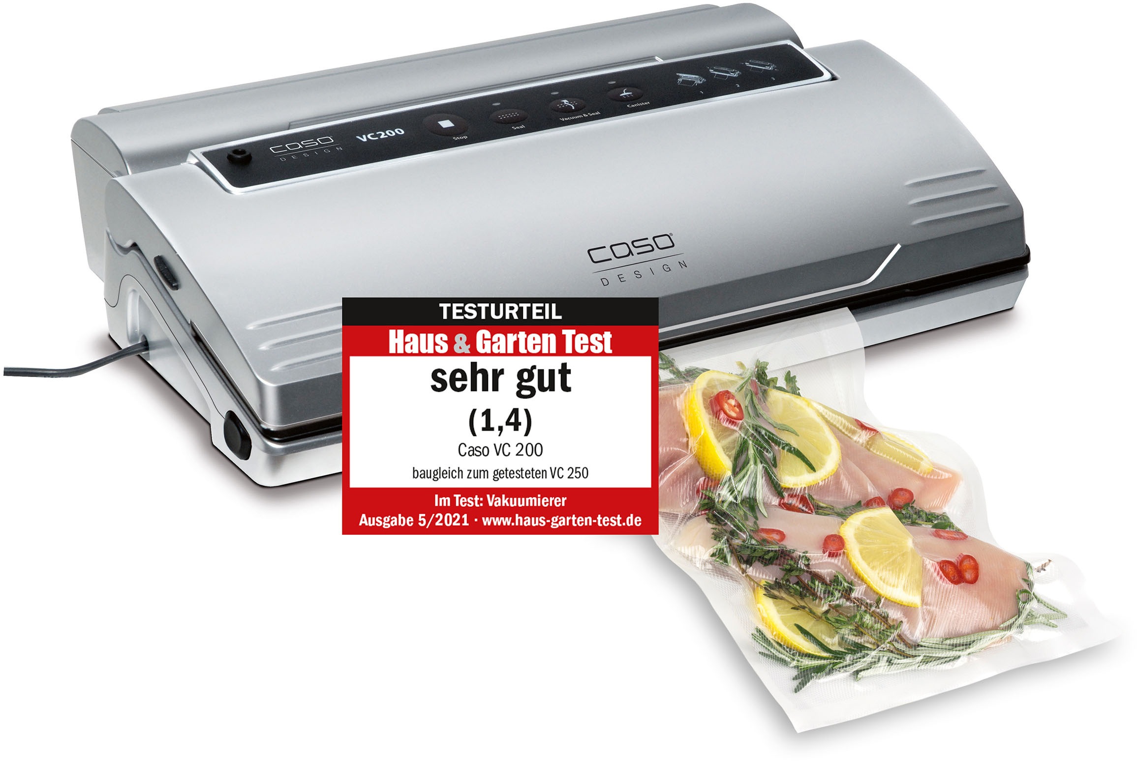 Caso Vakuumierer »VC 200« 120 W Rollenbreite max. 30 cm bei beliebiger Länge