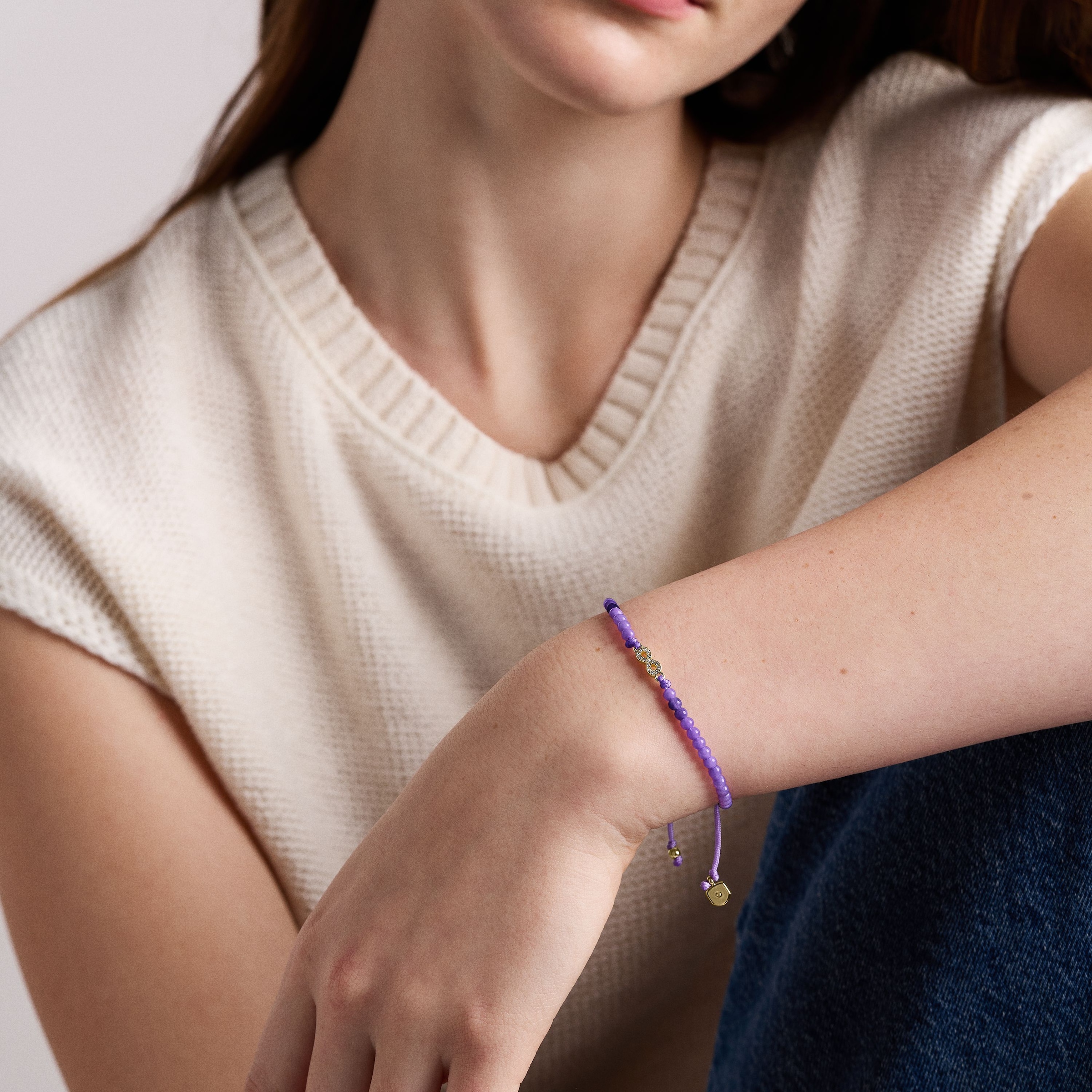 Fossil Armband »Sutton - Infinity Unendlichkeitsschleife« mit Glasstein - mit Acryl