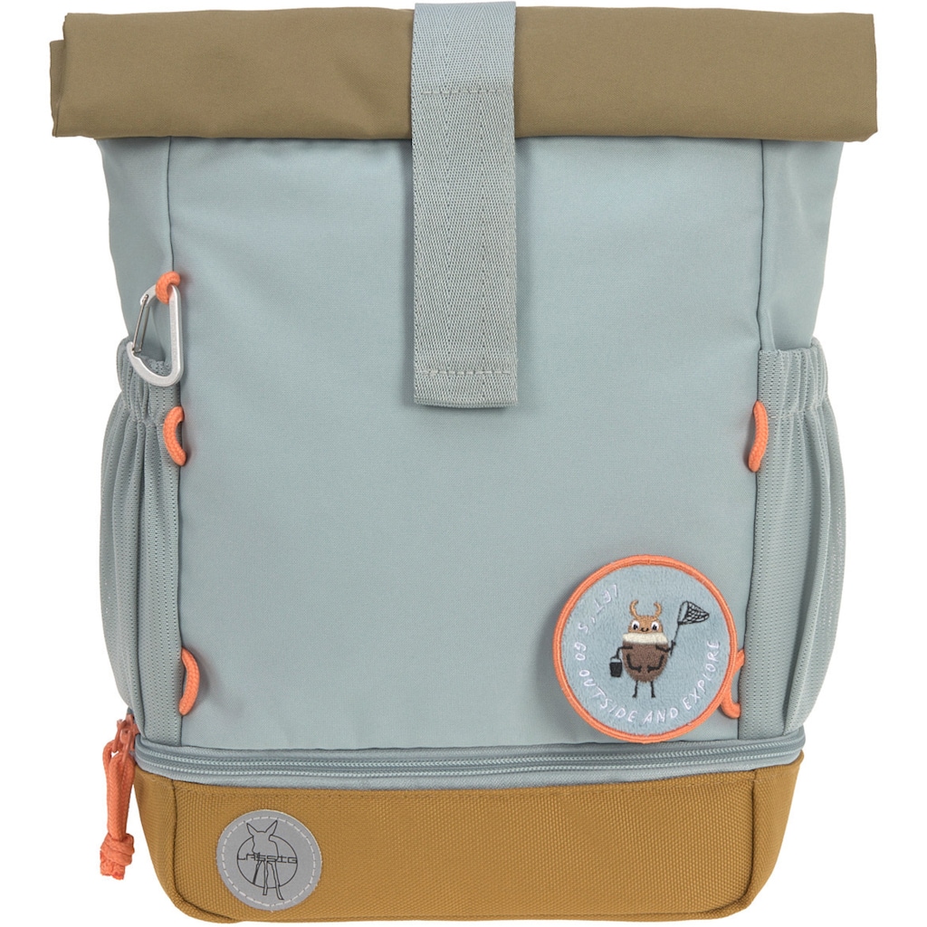 LÄSSIG Kinderrucksack »Nature, Mini Rolltop Backpack, Light Blue«, Reflektoren