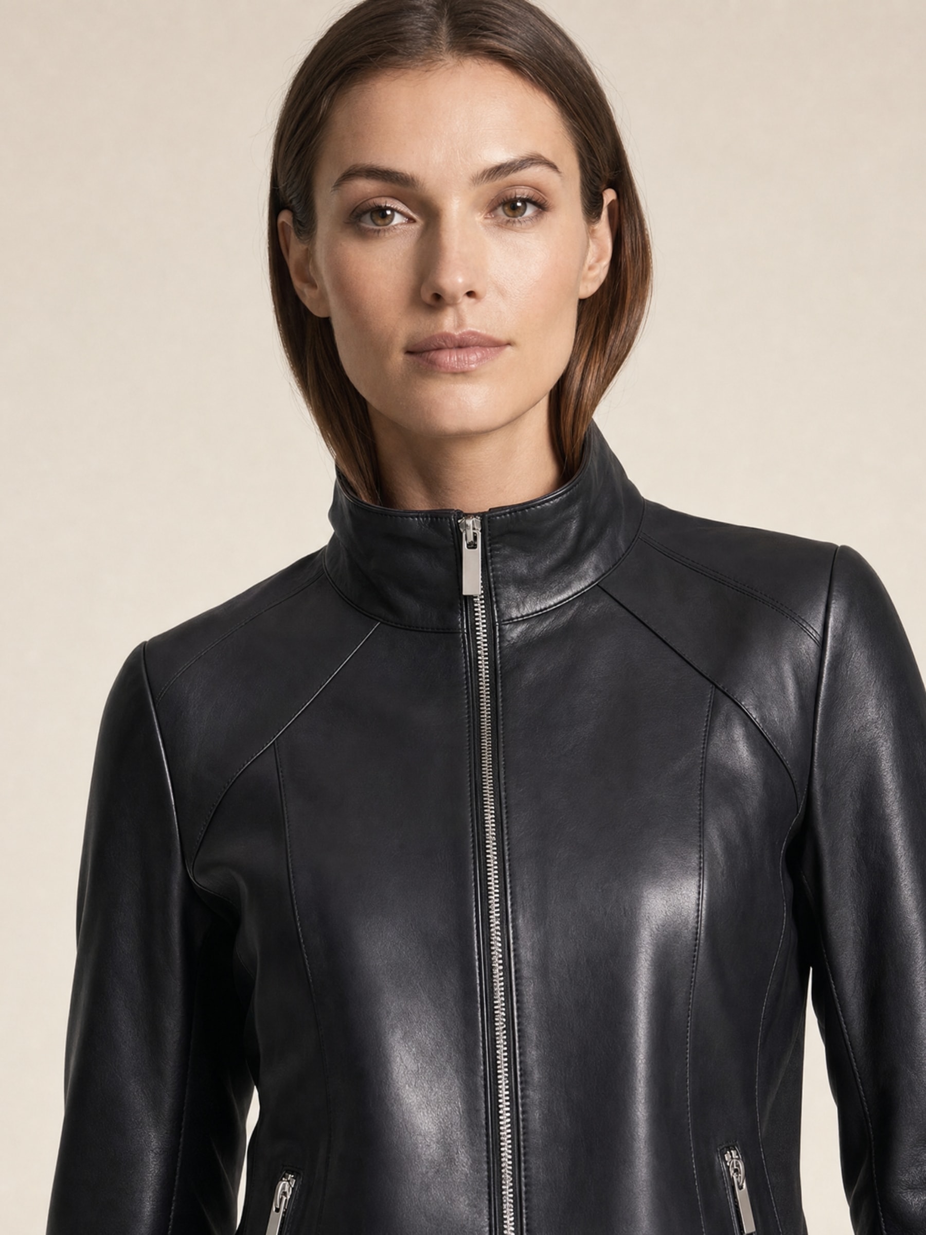 RICANO Lederjacke »Lederjacke Lea« ohne Kapuze Handgefertigt aus echtem Leder