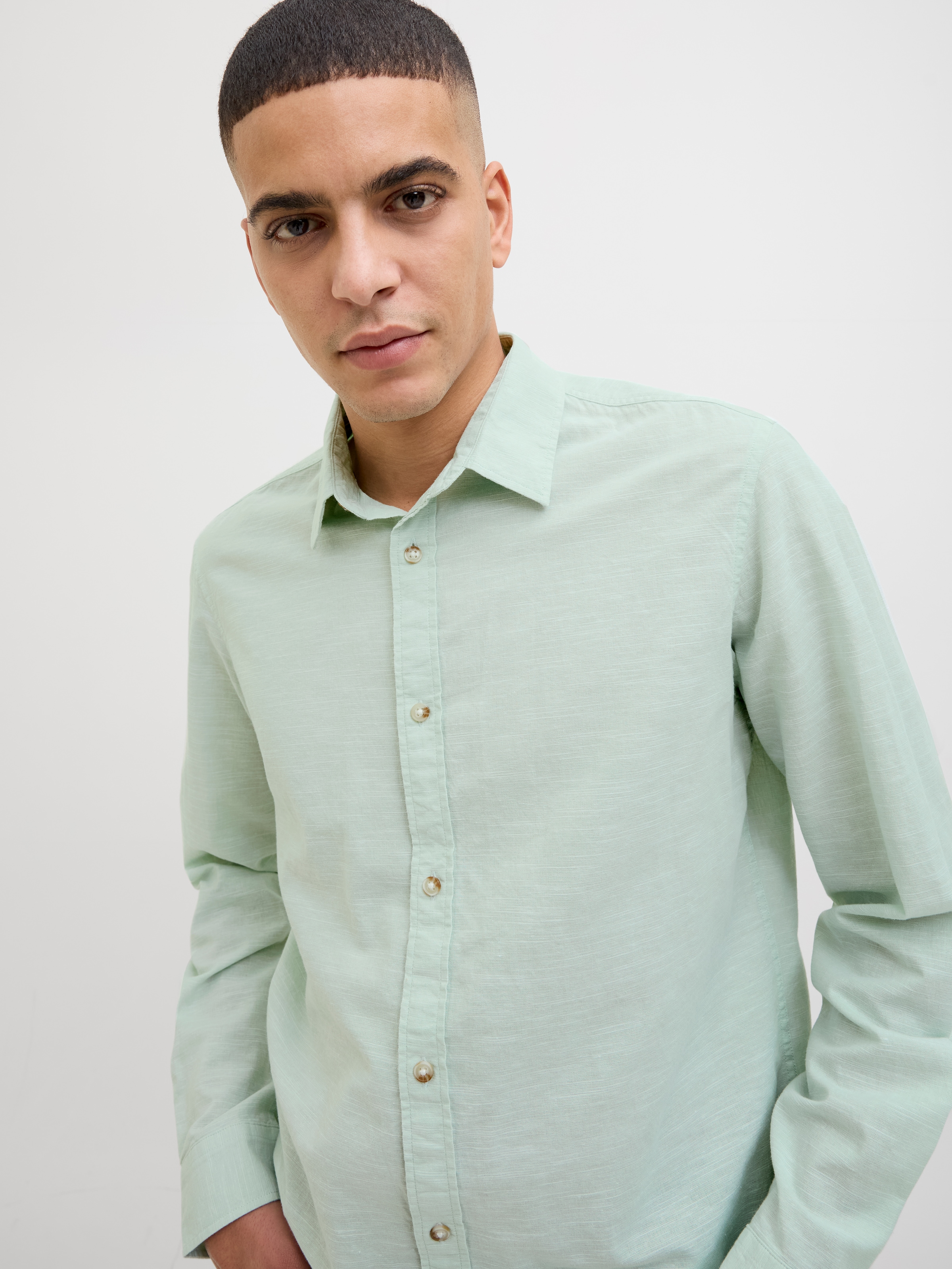 Jack & Jones Langarmhemd »JJESUMMER SHIRT LS SN«, mit Hemdkragen