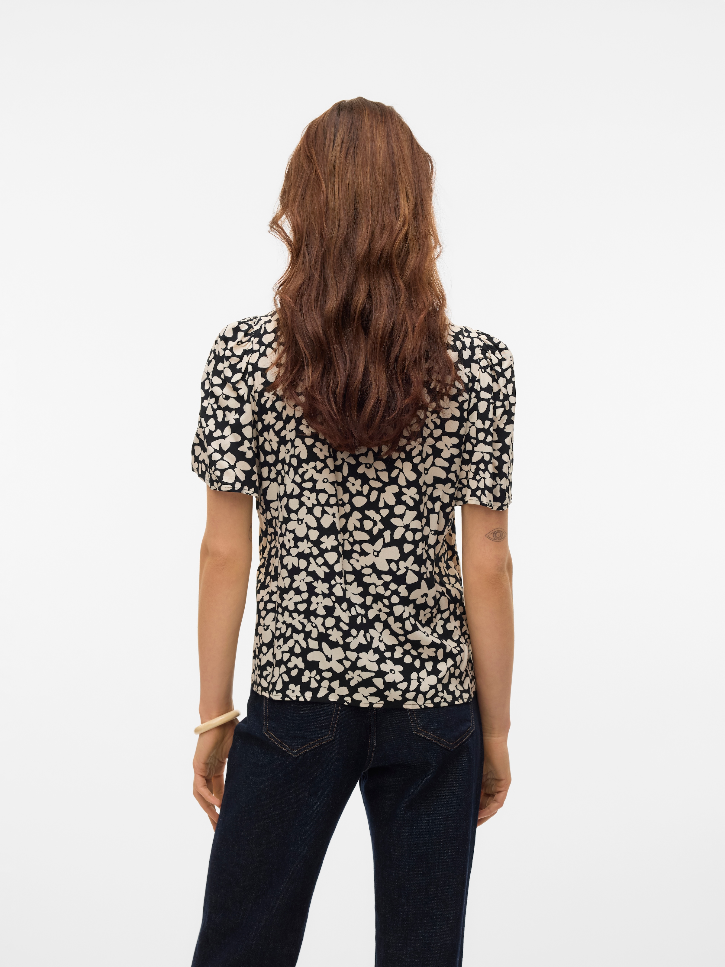 Vero Moda Kurzarmbluse »VMALBA SS V-NECK SHIRT WVN GA«