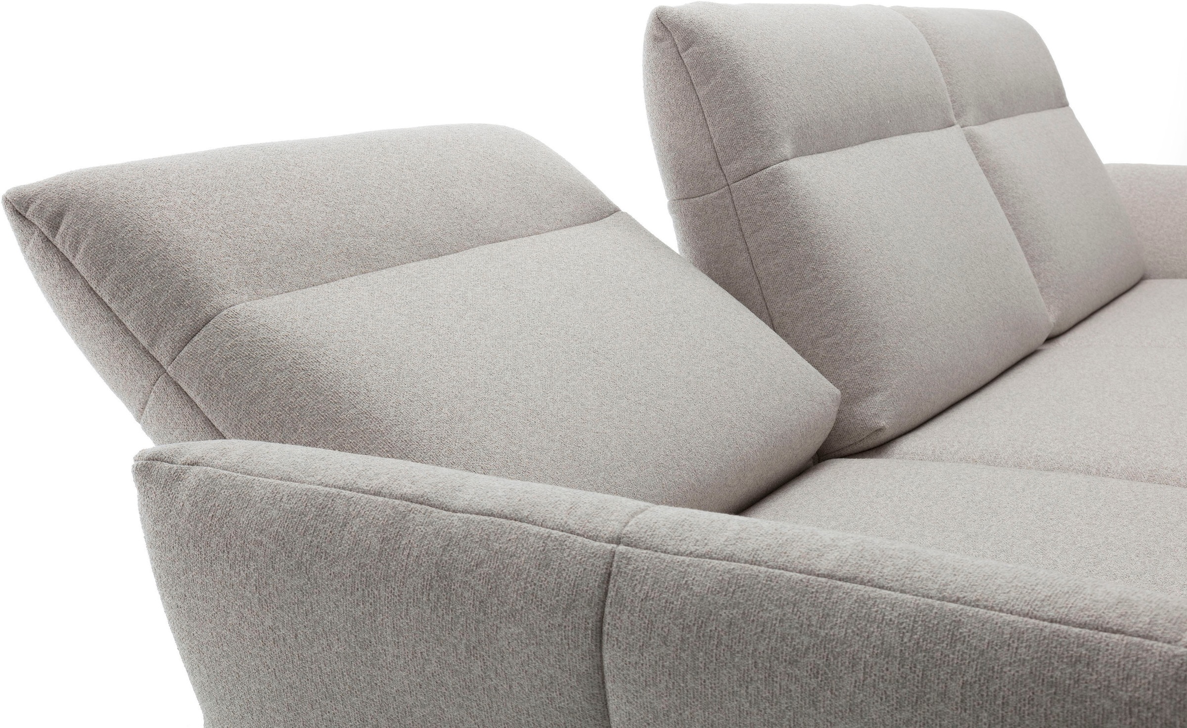 Creation BY ROLF BENZ Ecksofa »CR.460«, Sockel in Eiche, Winkelfüße in Umbragrau, Breite 318 cm