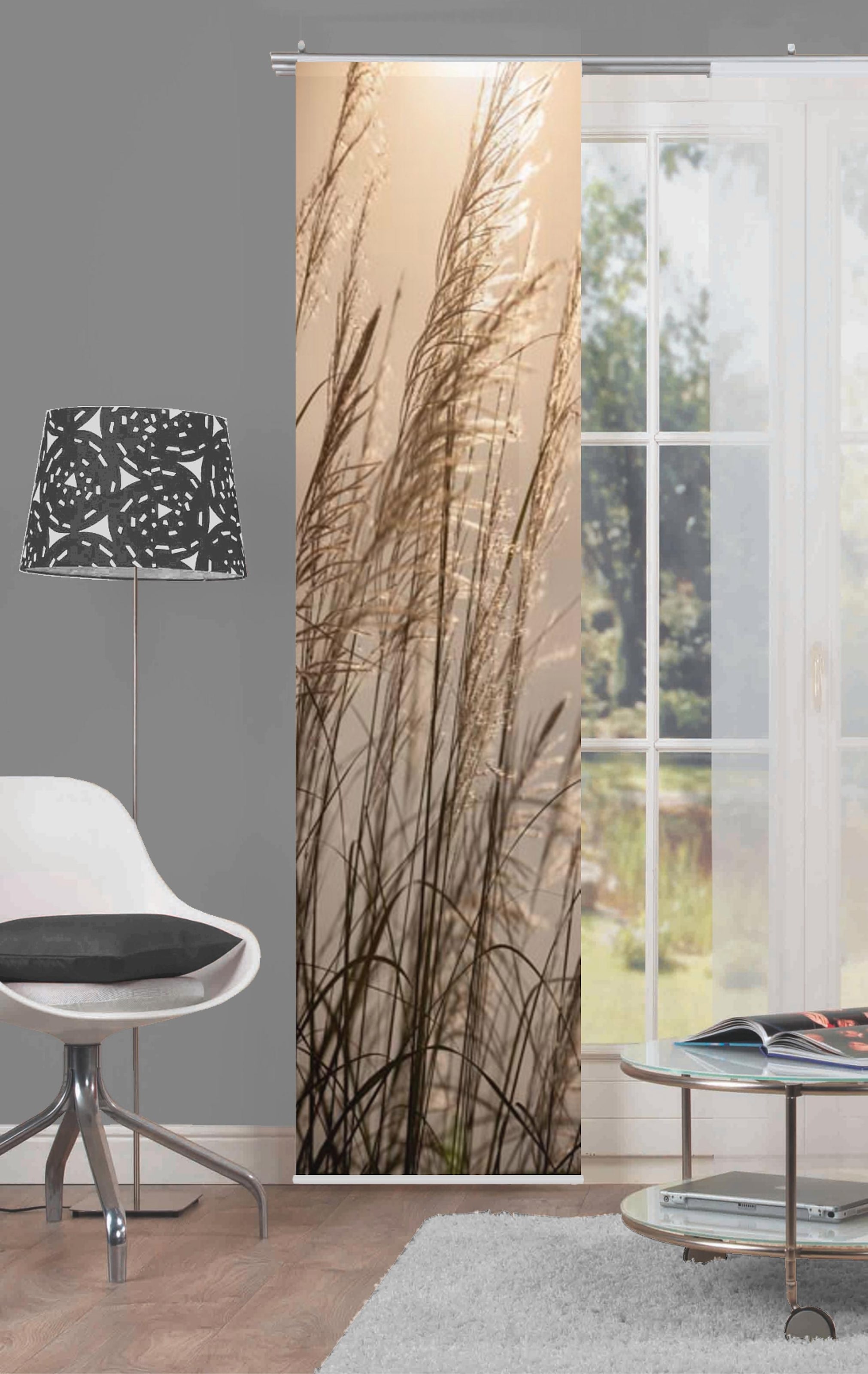 HOME WOHNIDEEN Schiebegardine »CARUSO« Klettband 1 Stk. tlg. HxB: 245x60, inkl. Befestigungszubehör