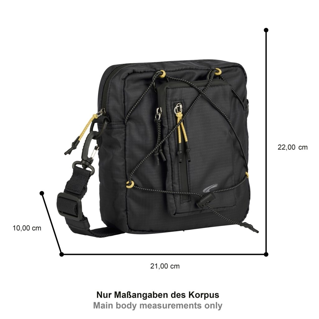 camel active Umhängetasche »Shores« Ultraleicht mit sportiver Schnürung abnehmbare Pouch & Reflektdetails