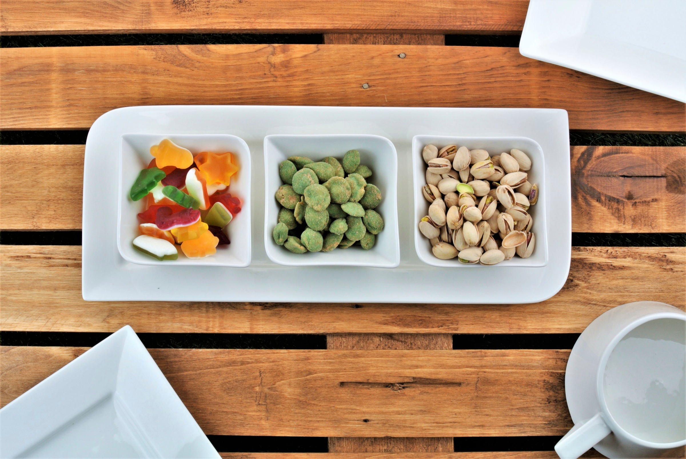 Retsch Arzberg Snackschale »FANTASTIC« 4 Stk. aus Porzellan außergewöhnliche eckige Form, Fine China Porzellan