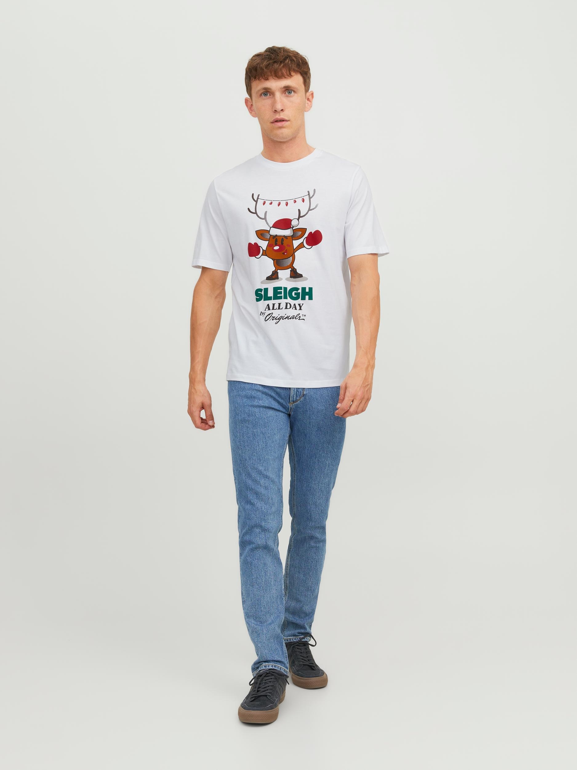 Jack & Jones Rundhalsshirt »JORXMAS TEE SS CREW NECK«