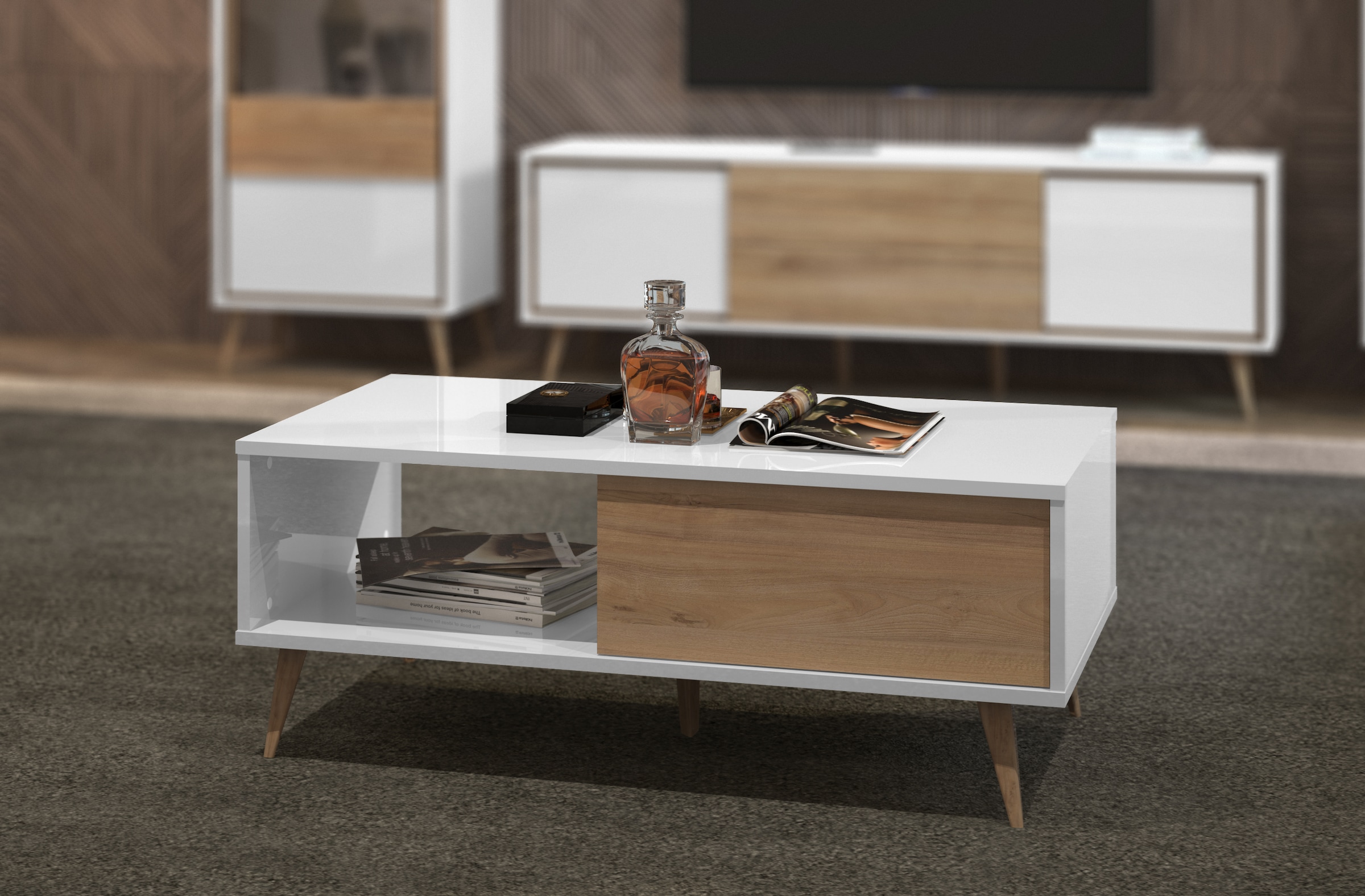 Home affaire Couchtisch »Vida«, UV lackiert, kratzfest, hochglänzend, Soft-Close Funktion
