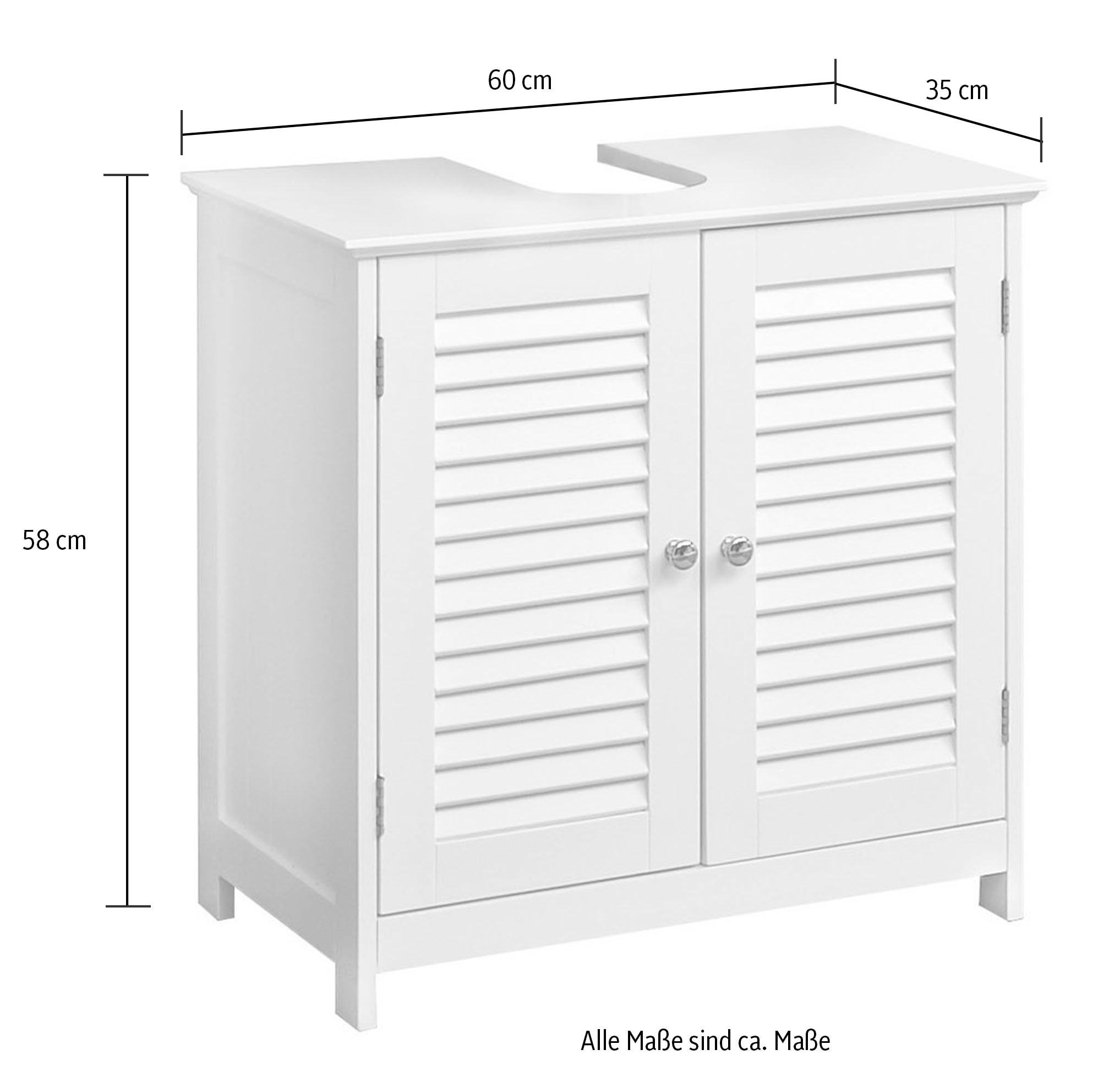 Saphir Badmöbel-Set »Quickset 928 3-teilig, Waschbeckenunterschrank mit Spiegel«, (3 St.), Hochschrank, 4 Türen, Nische, 3 Einlegeböden, Weiß Glanz, Bad-Set
