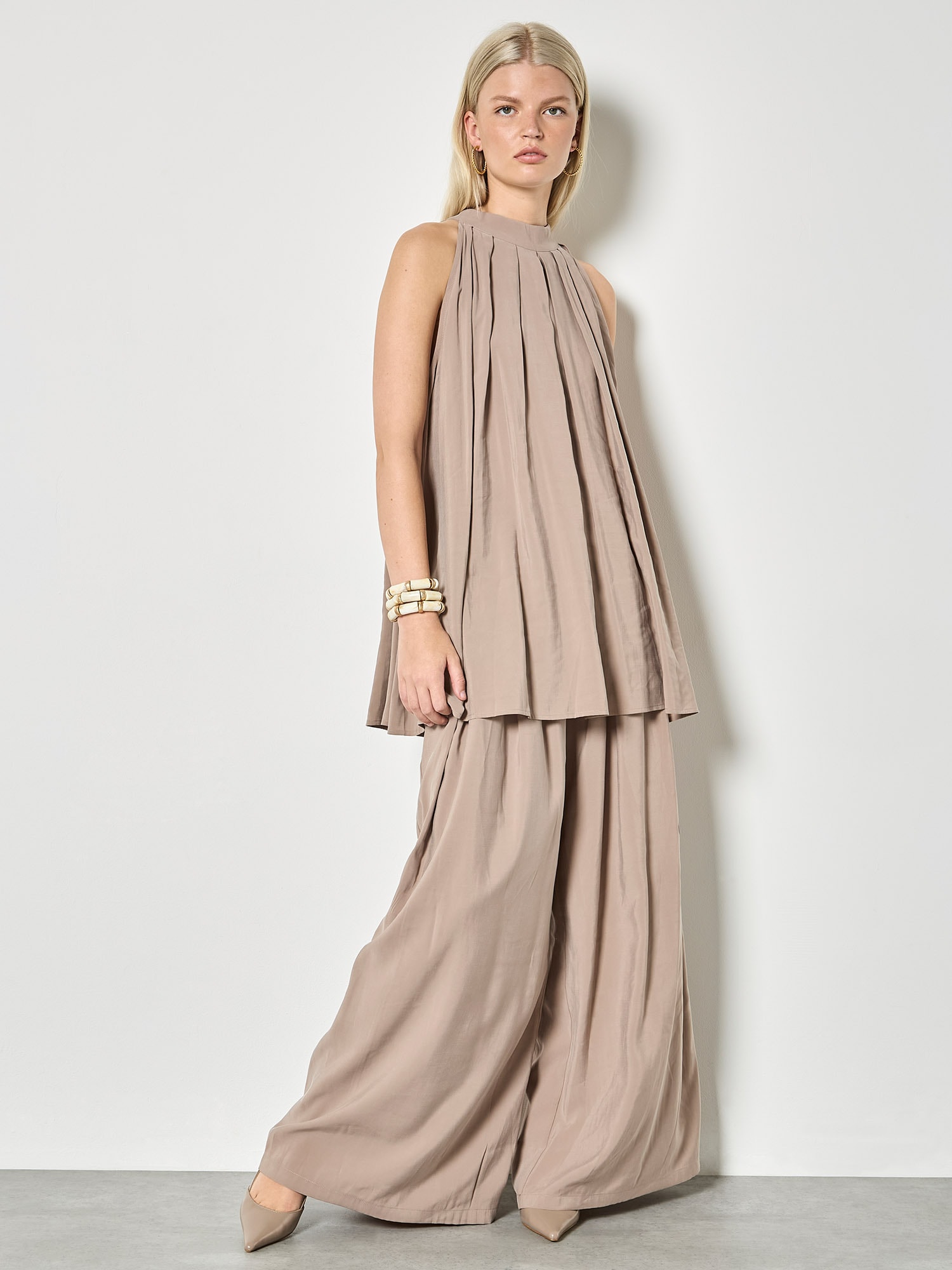 Apricot Longbluse »Tunika-Oberteil« mit Falten