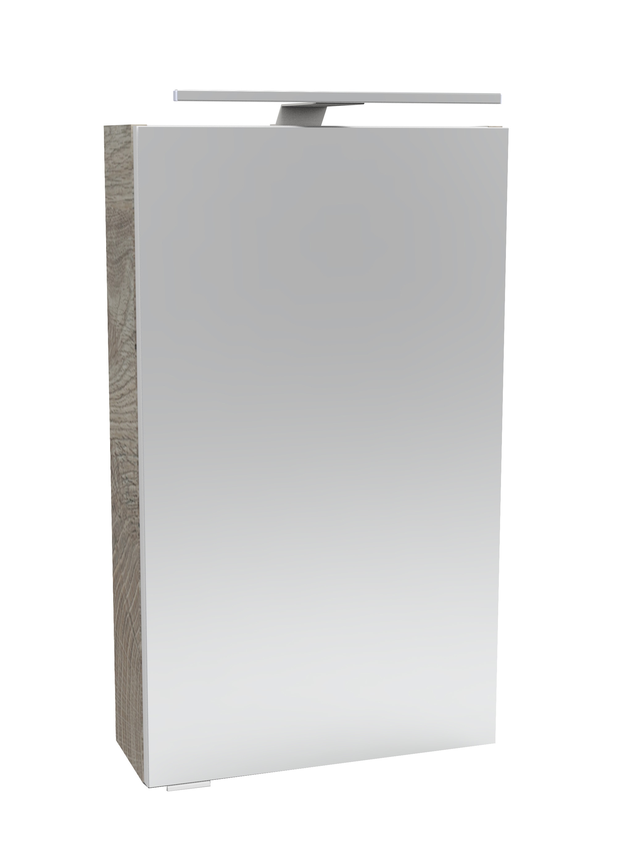 FACKELMANN Spiegelschrank »SBC«, (Spiegelschrank mit LED-Aufsatzleuchte), Aufsatzleuchte, Schalter und Steckdose, Breite 40cm, Anschlag rechts