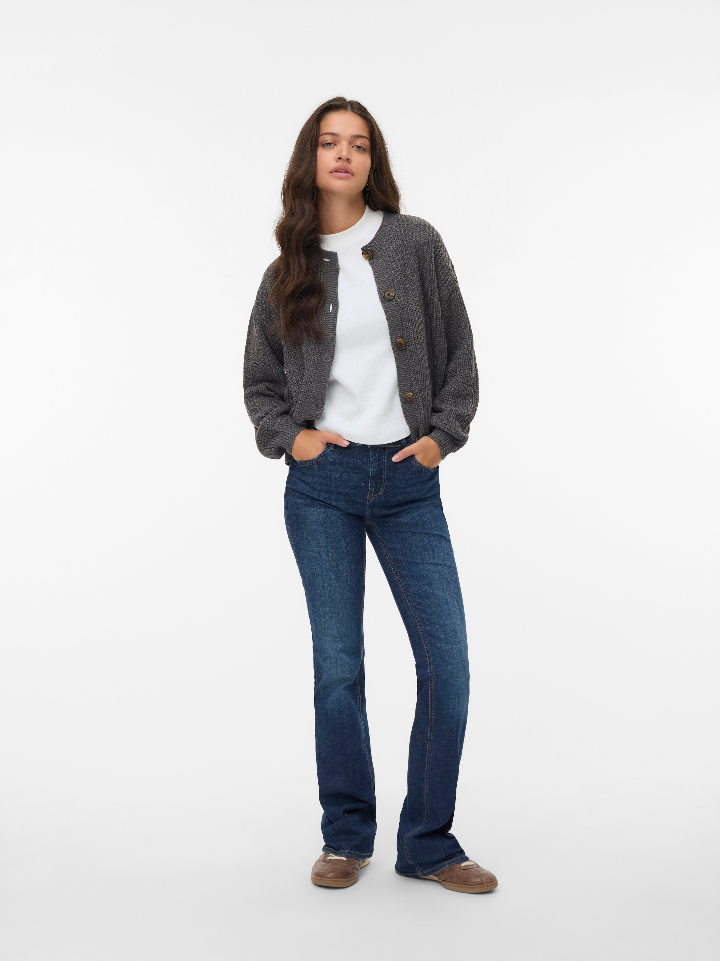 Vero Moda Strickjacke »VMLEA LS O-NECK CARDIGAN NOOS« Kunstfaser, loose fit