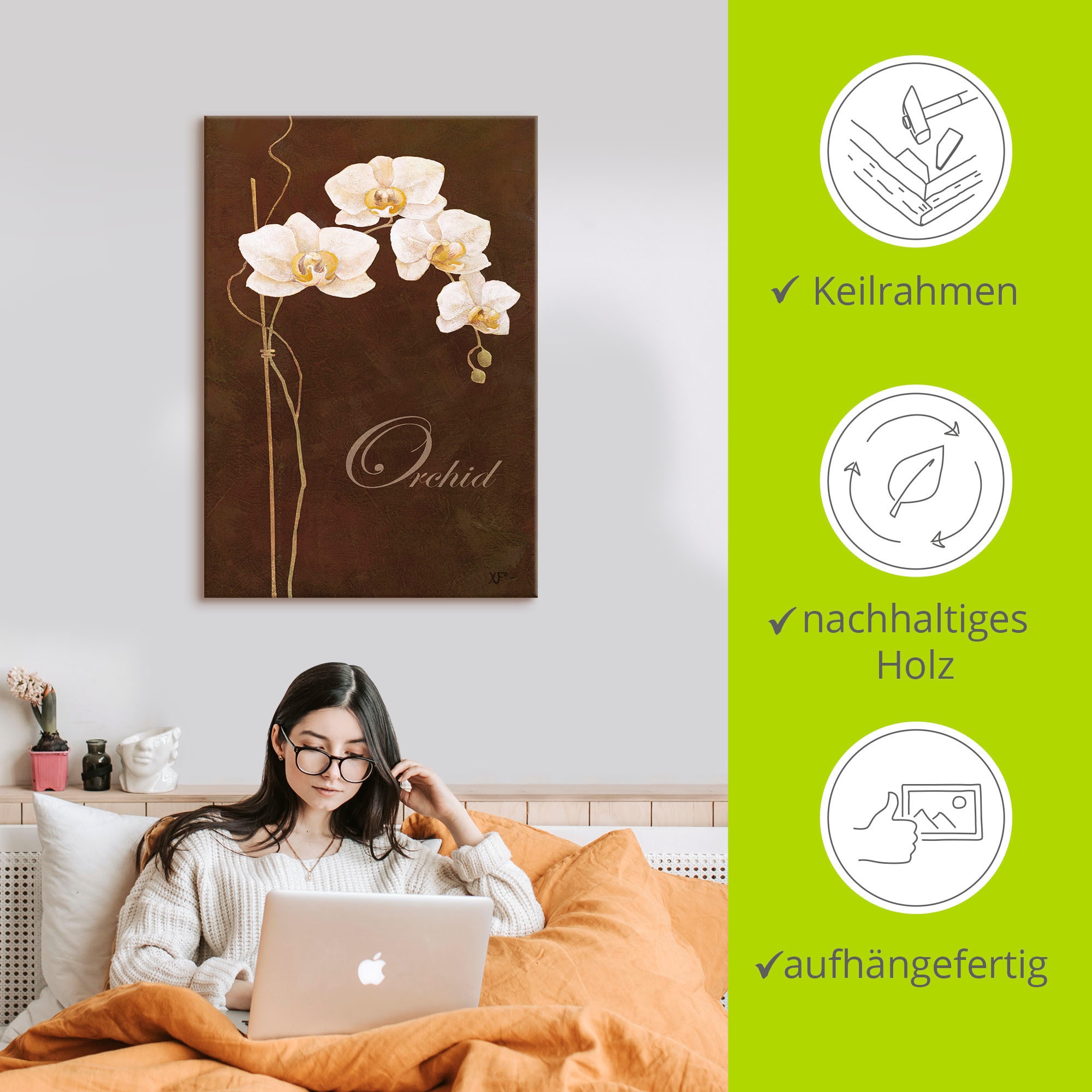 Artland Wandbild »Zarte Orchidee«, Blumen, (1 St.), als Leinwandbild, Poster in verschied. Größen