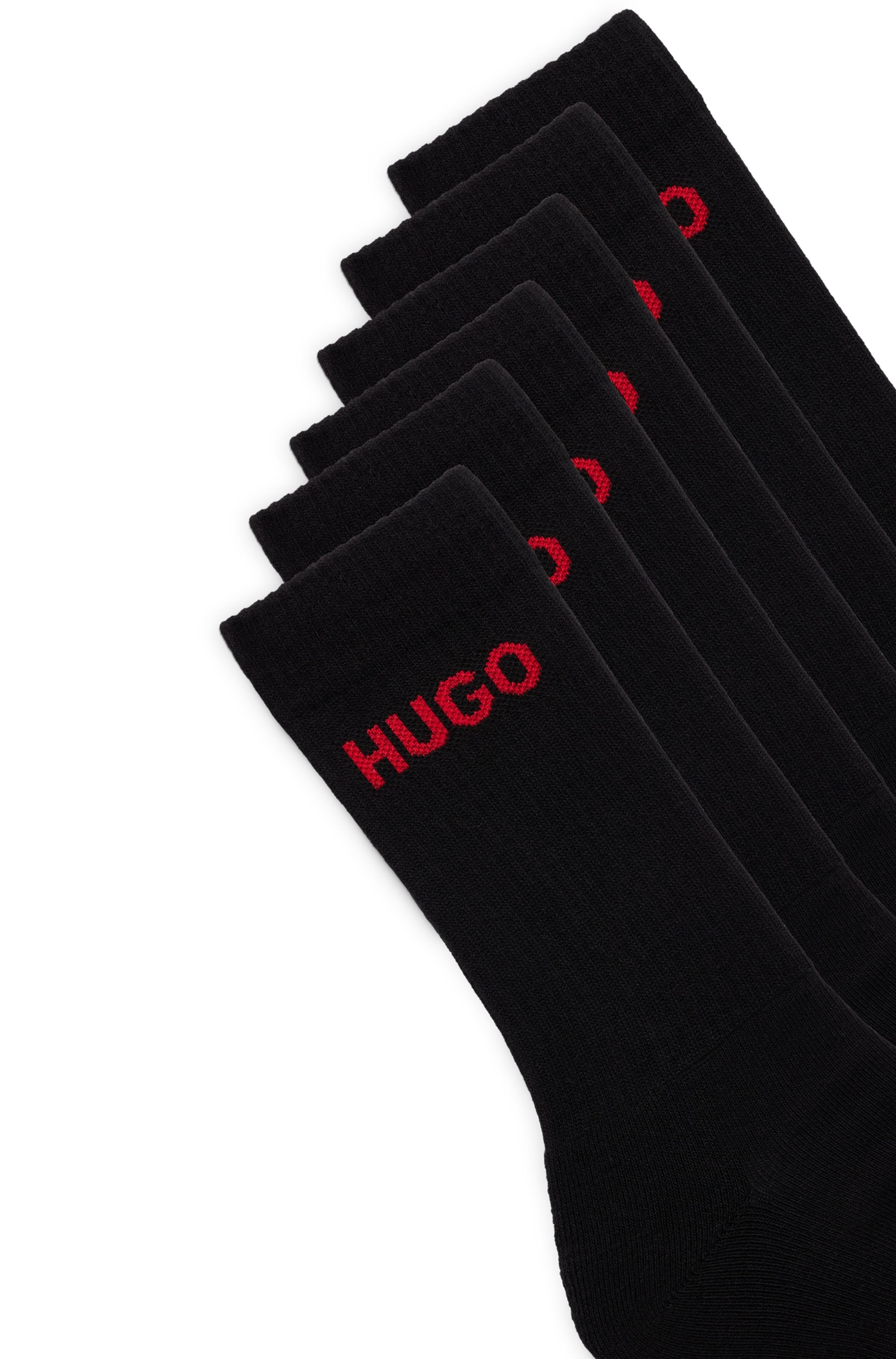 HUGO Underwear Socken »6P QS RIB LOGO CC«, (Packung, 6 Paar, 6er Pack), mit eingestricktem HUGO Logo