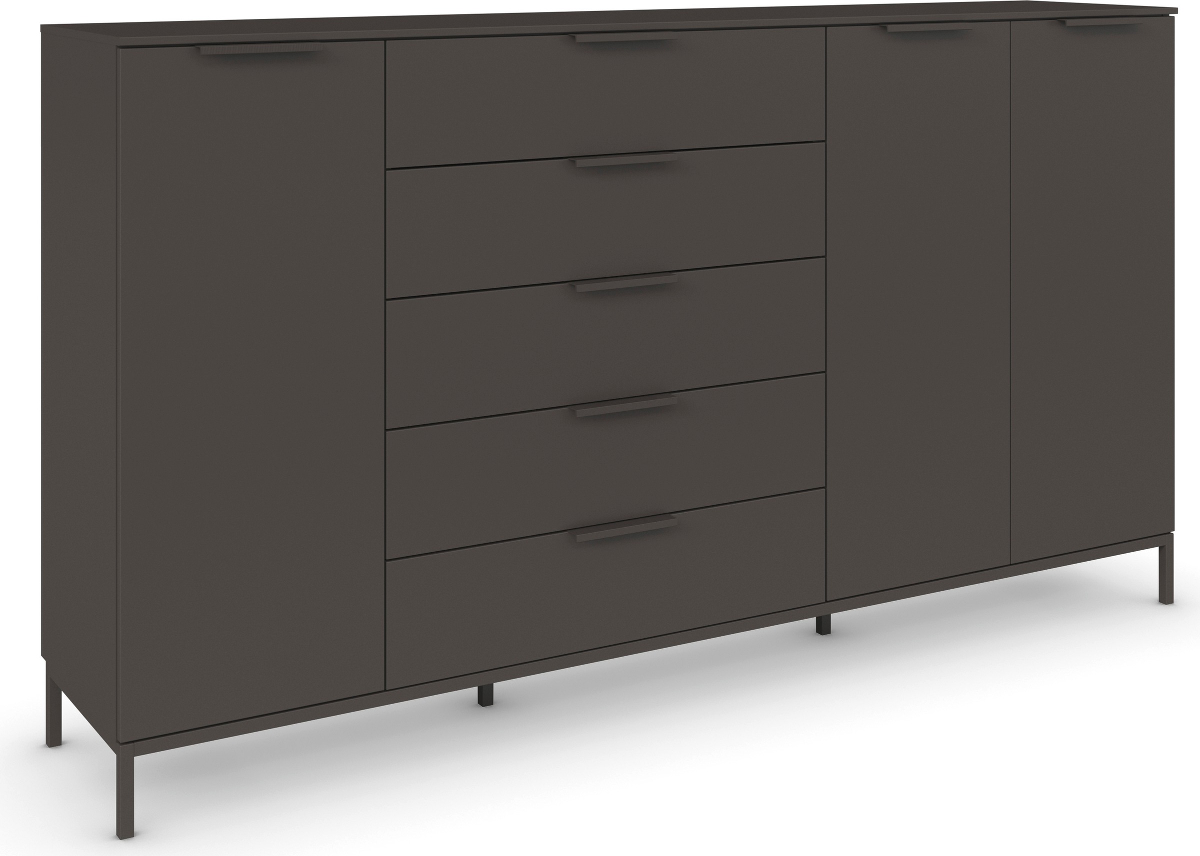 rauch Kombikommode "Kommode Türkommode Sideboard Kombikommode FLIPP" Breite 200 cm mit 4 Einlegeböden, 3-türig mit 5 Schubladen und Soft-Close-Funktion