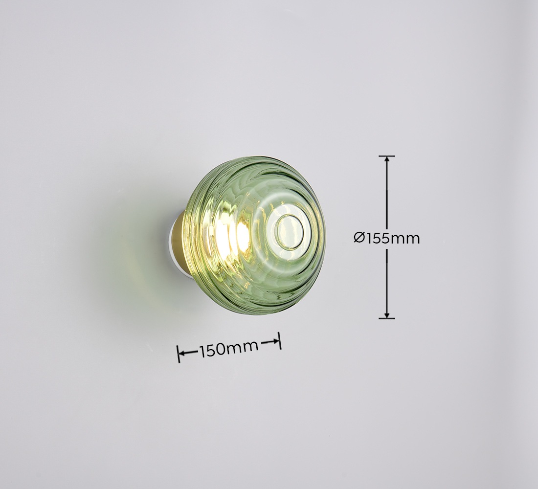 REALITY Leuchten LED Wandleuchte »EARL, runde Akku Wandlampe mit Touchdimmer, USB-Anschluss Ø 15,5cm« LED-Board 1 Stk. Warmweiß Akku Wandlampe Glasschirm, einfache Wandbefestigung, Tiefe 15 cm