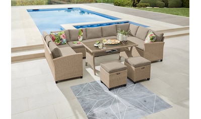 Gartenlounge-Set »Rotterdam«, (Set, 20 tlg., 3x 3er Sofa, 2x Hocker, 1x Tisch...