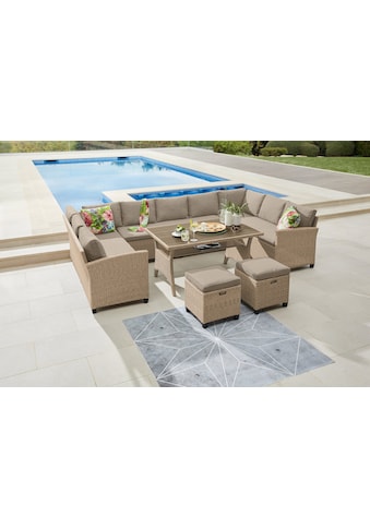 Gartenlounge-Set »Rotterdam«, (Set, 20 tlg., 3x 3er Sofa, 2x Hocker, 1x Tisch...