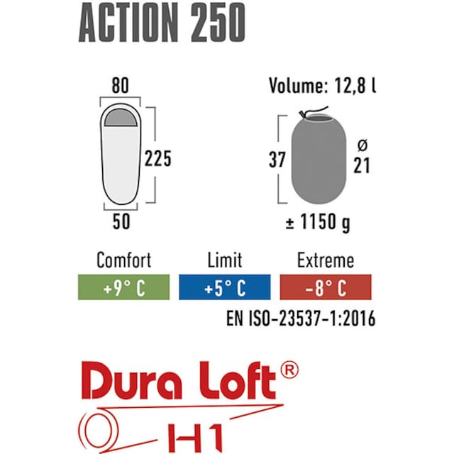 High Peak Mumienschlafsack »Action 250«, PFC frei bei