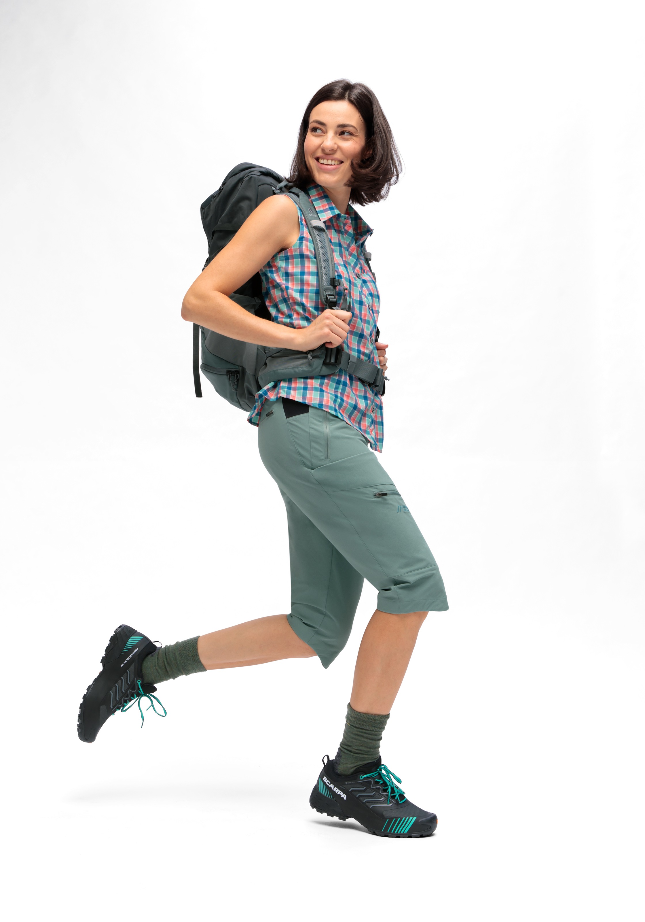 Maier Sports Outdoorhose »Inara slim Capri Vario«, Damen Wanderhose, elastische Funktionshose mit 4 Taschen, Slim Fit