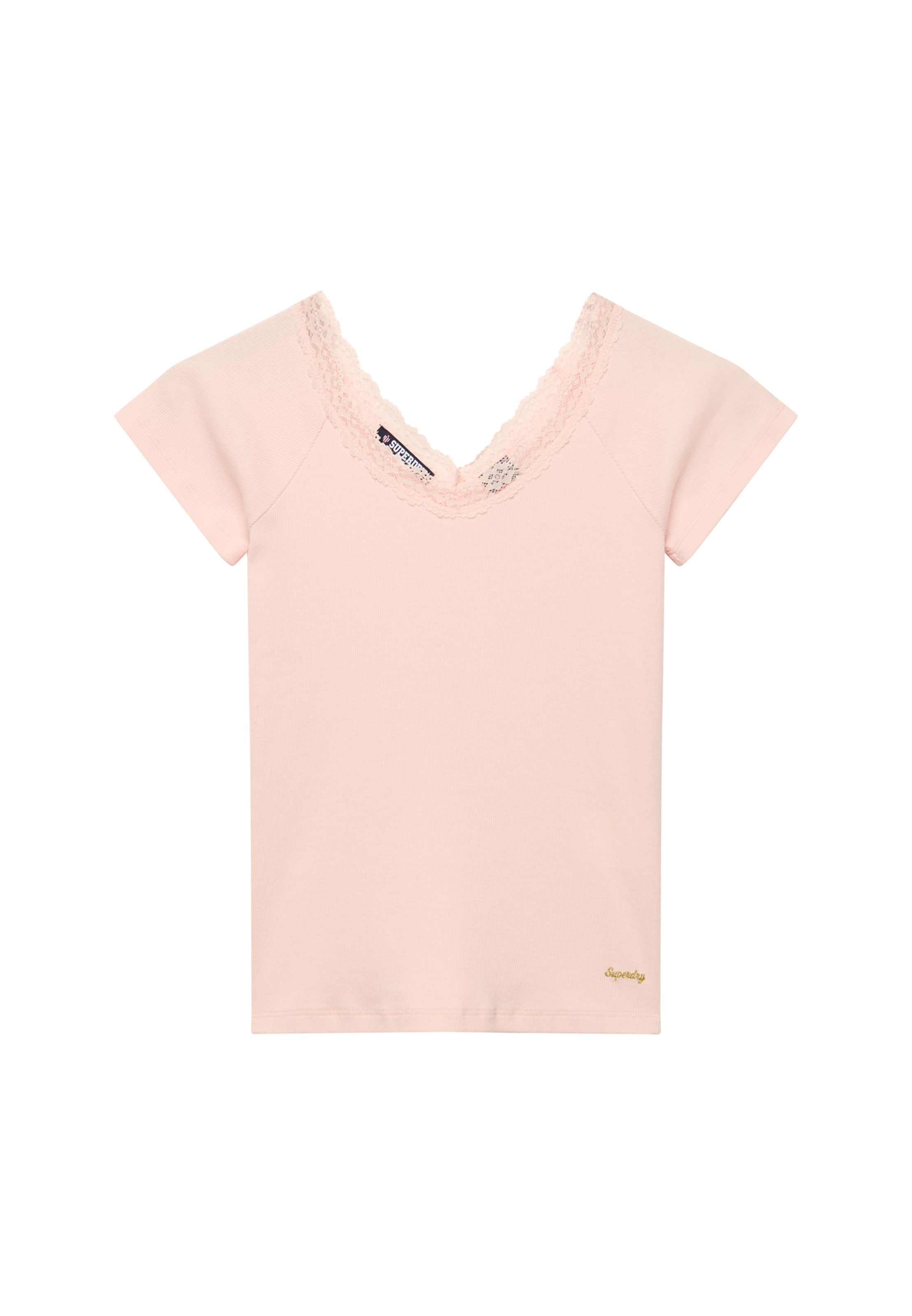 Superdry V-Shirt »ATH ESS LACE TRIM V TEE« mit Spitze