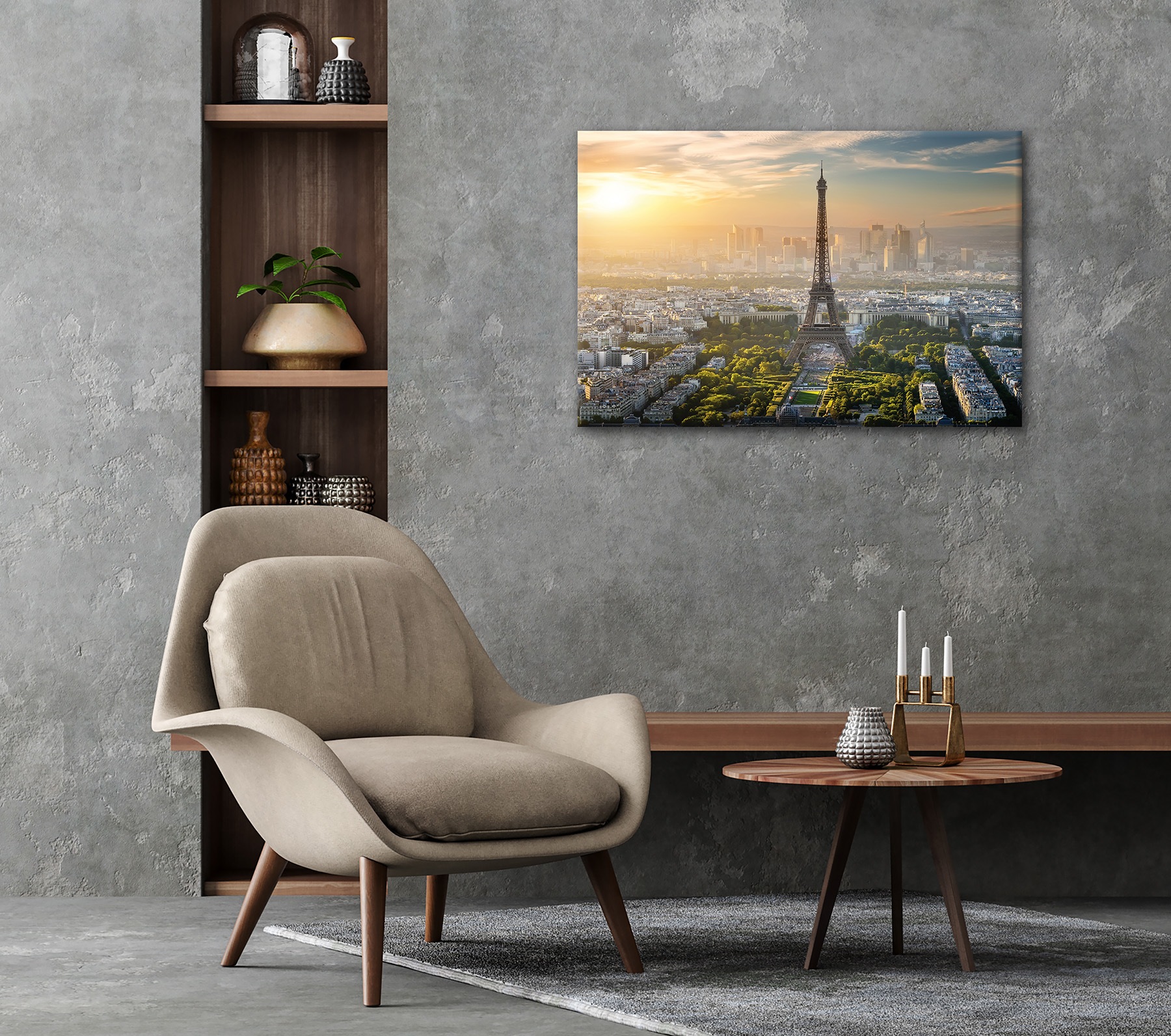 Bönninghoff Leinwandbild »Wandbild EIFFELTURM 60x90 cm – Leinwandbild Keilrahmen Deko modern« Frankreich | Paris | Sonnenuntergang | Stadt 1 Stk. tlg. auf Keilrahmen gespannt
