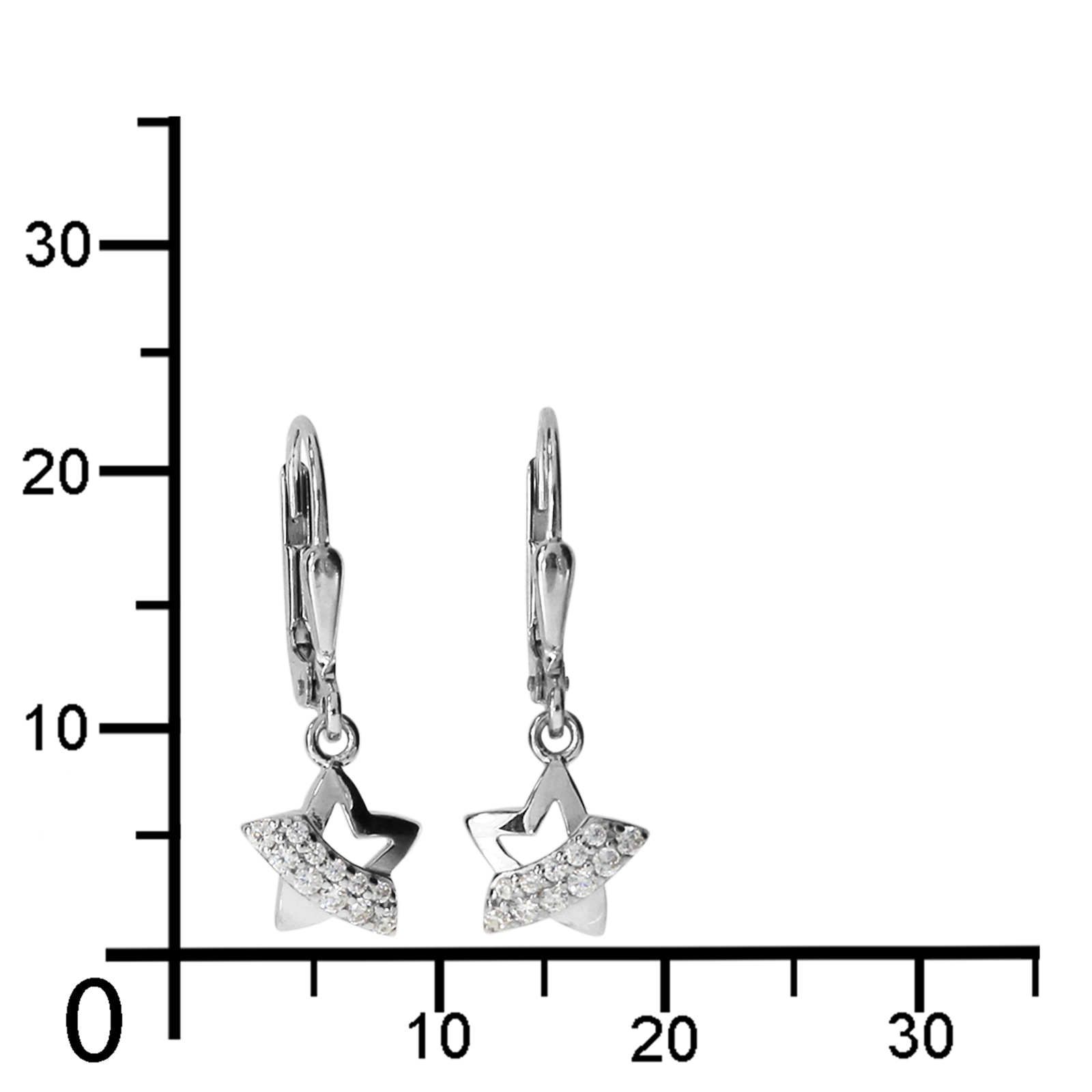 OSTSEE-SCHMUCK Paar Ohrhänger »- Stern - Silber 925/000 - Zirkonia«