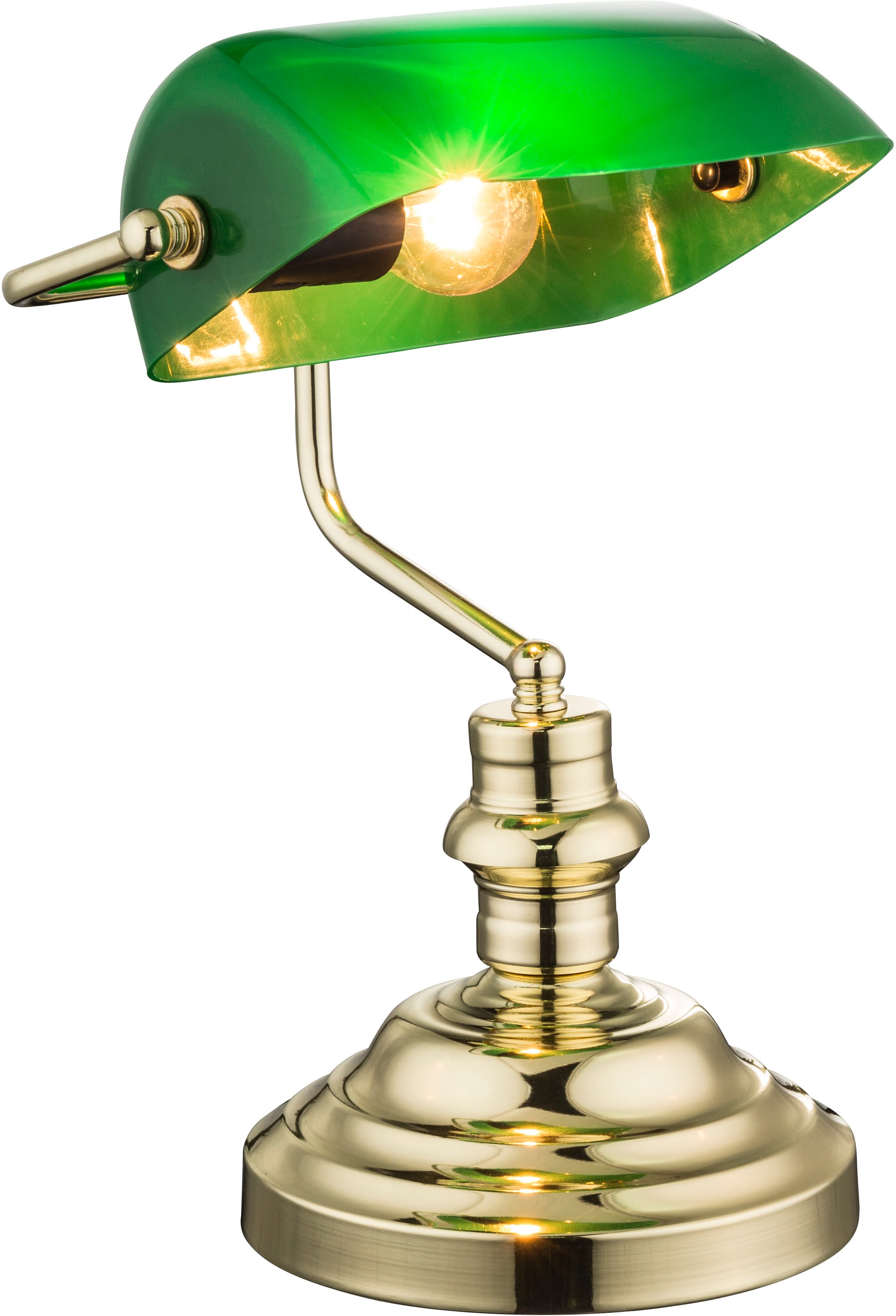 GLOBO LIGHTING Schreibtischlampe »ANTIQUE« E27 1 Stk. Klassische Schreibtischleuchte, Antik-look Tischleuchte, Bankerlamp